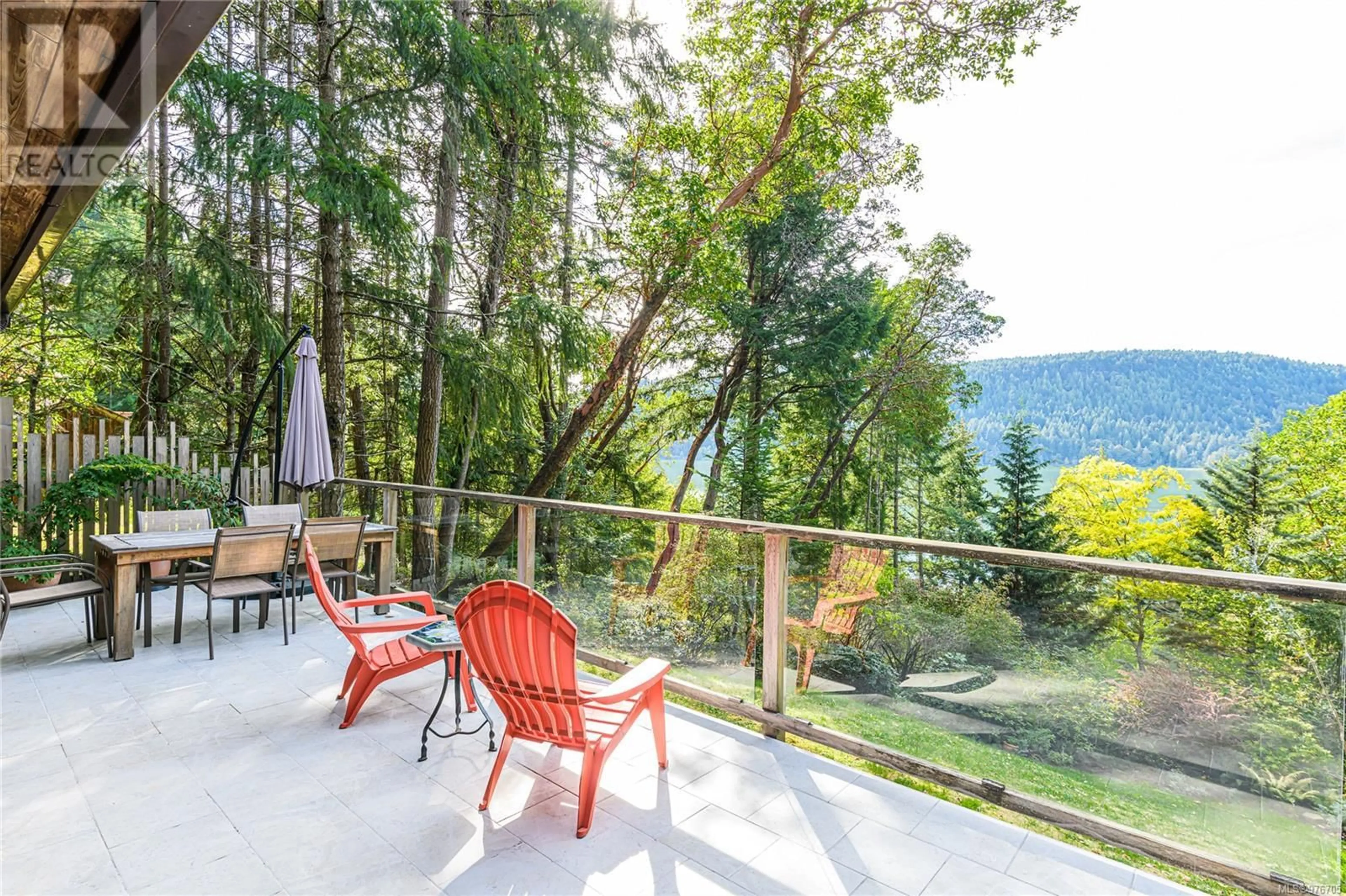 Patio, the fenced backyard for 117 Fairway Dr, Salt Spring British Columbia V8K1M6