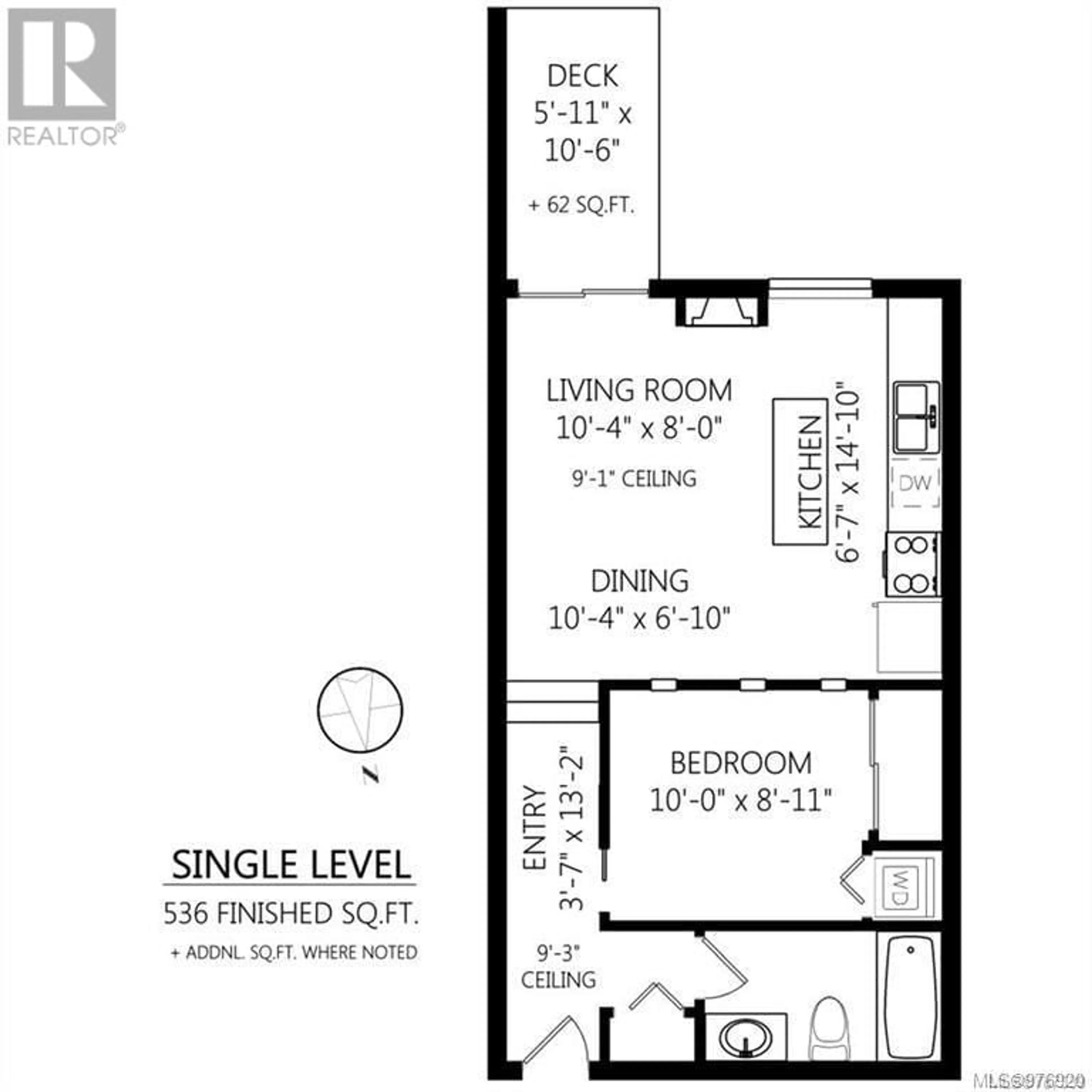 Floor plan for 110 932 Johnson St, Victoria British Columbia V8V3W3