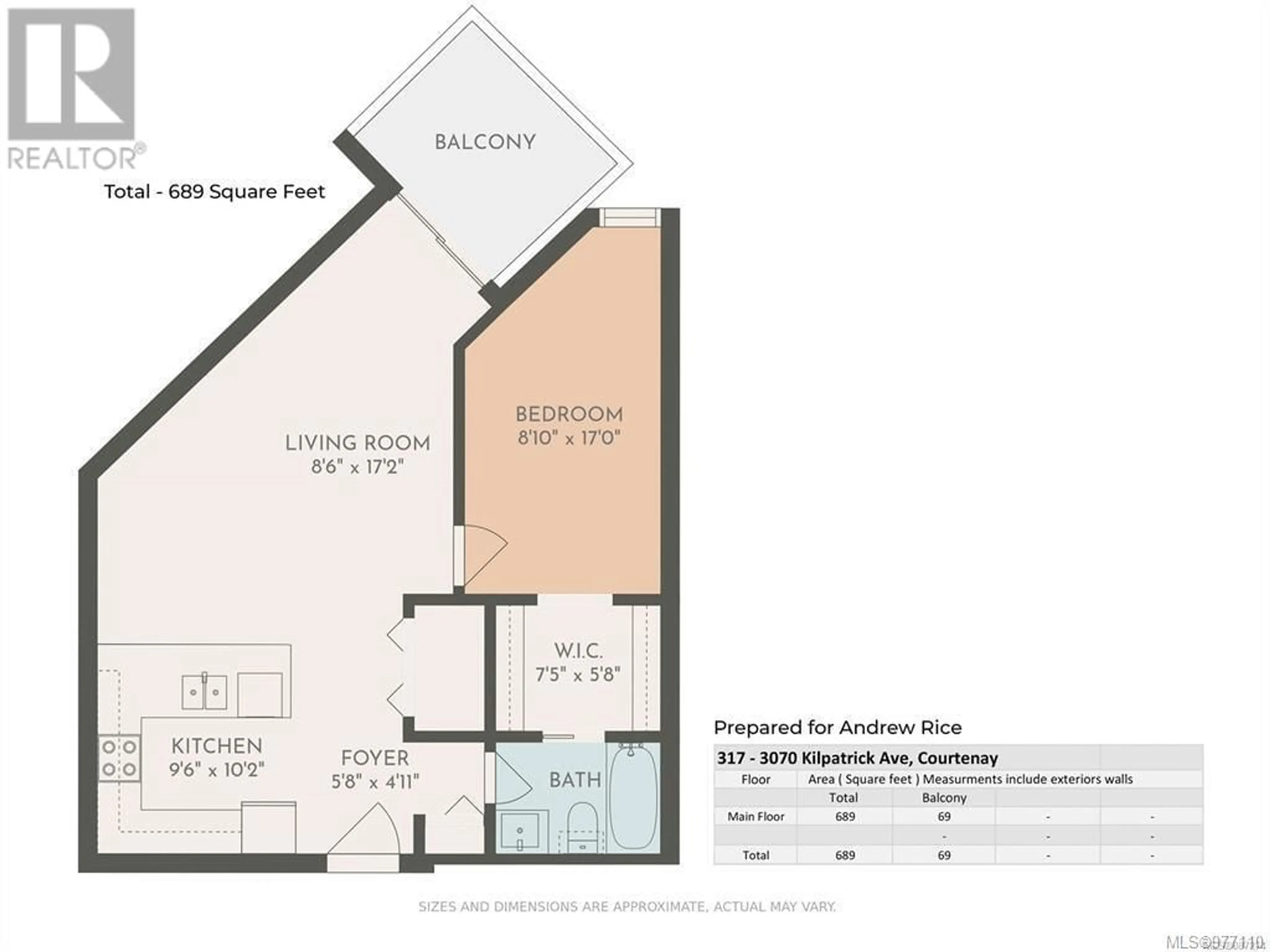 Floor plan for 317 3070 Kilpatrick Ave, Courtenay British Columbia V9N0G7