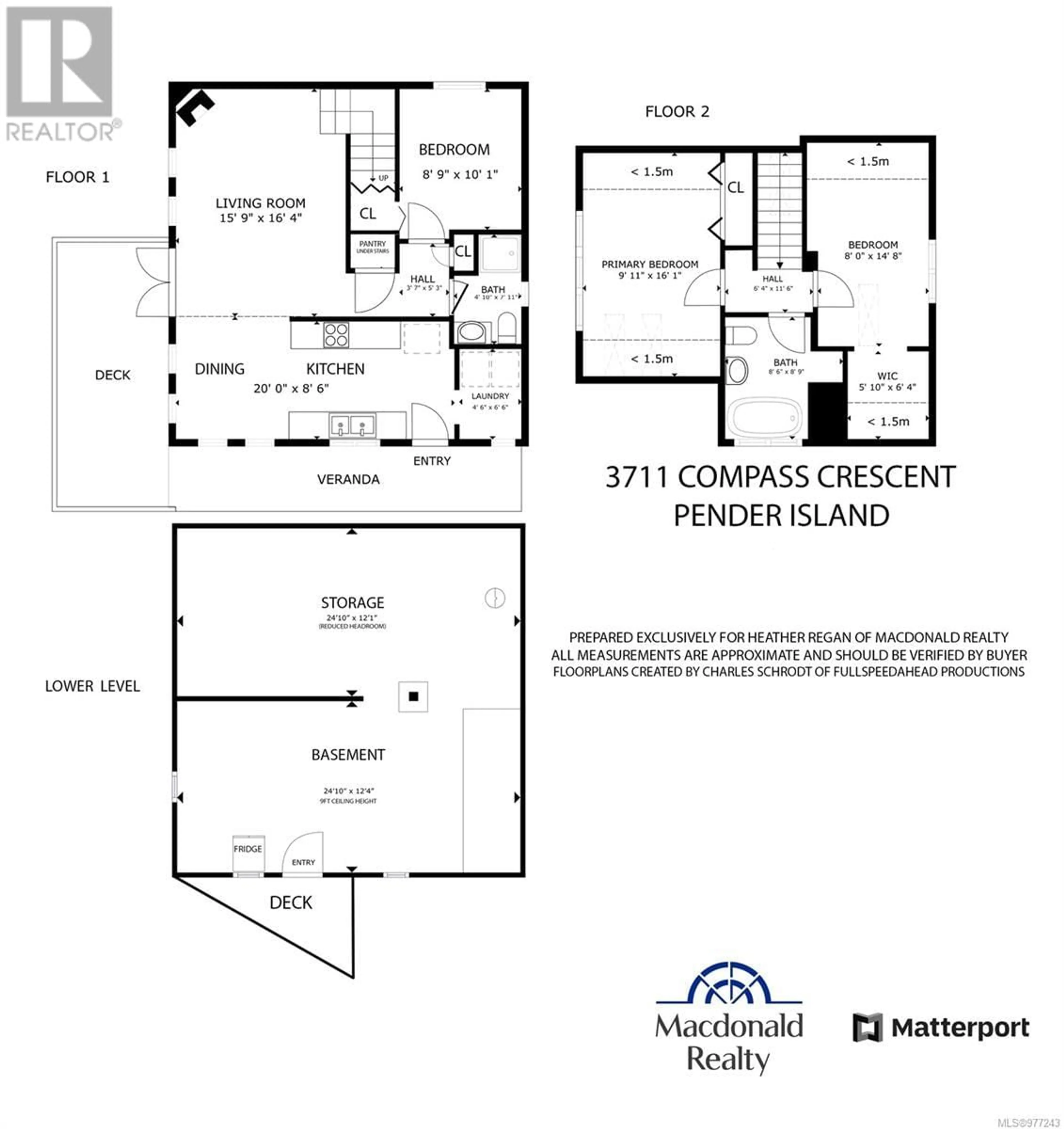 Floor plan for 3711 Compass Cres, Pender Island British Columbia V0N2M2