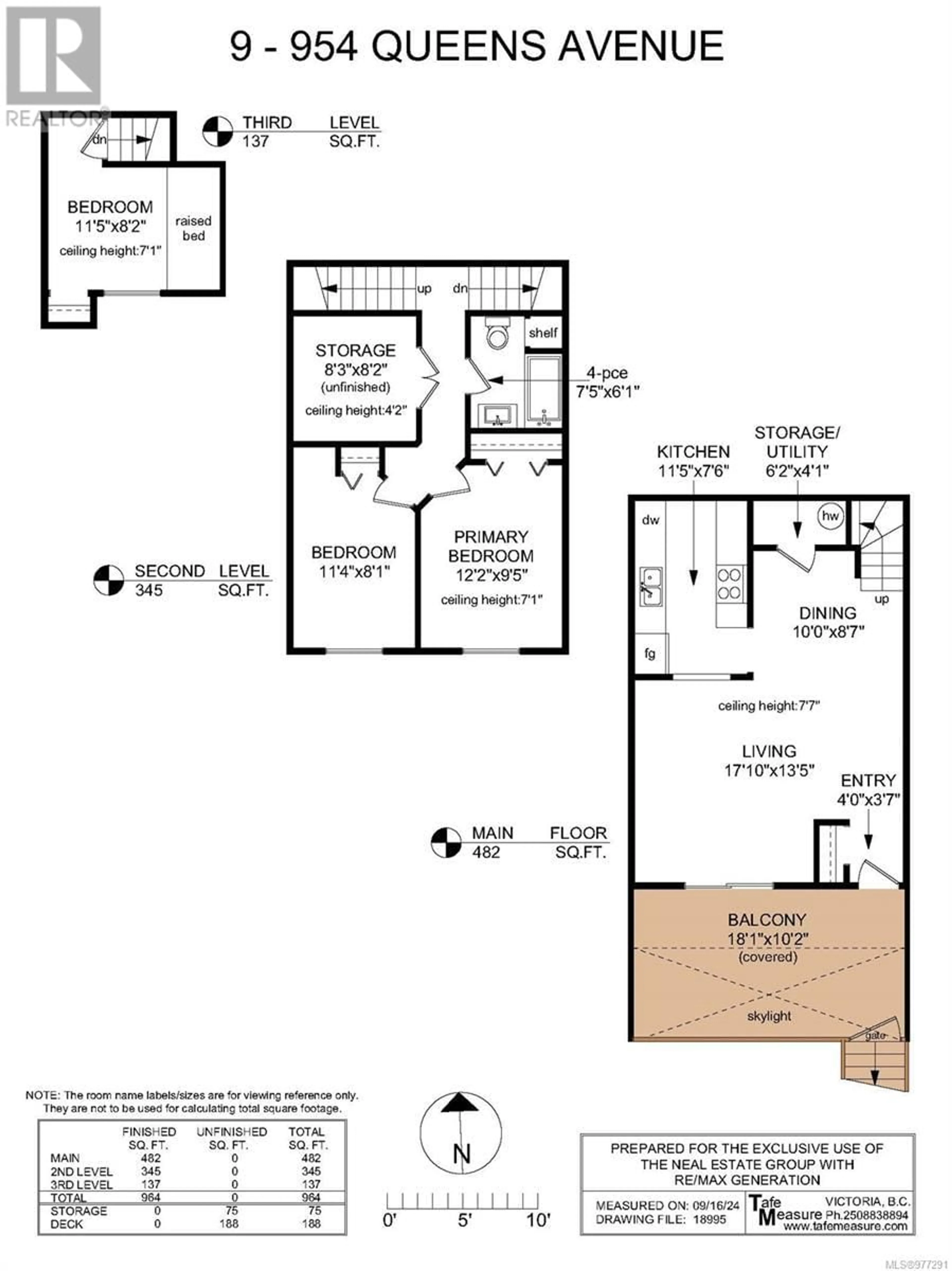 Floor plan for 9 954 Queens Ave, Victoria British Columbia V8T1M6