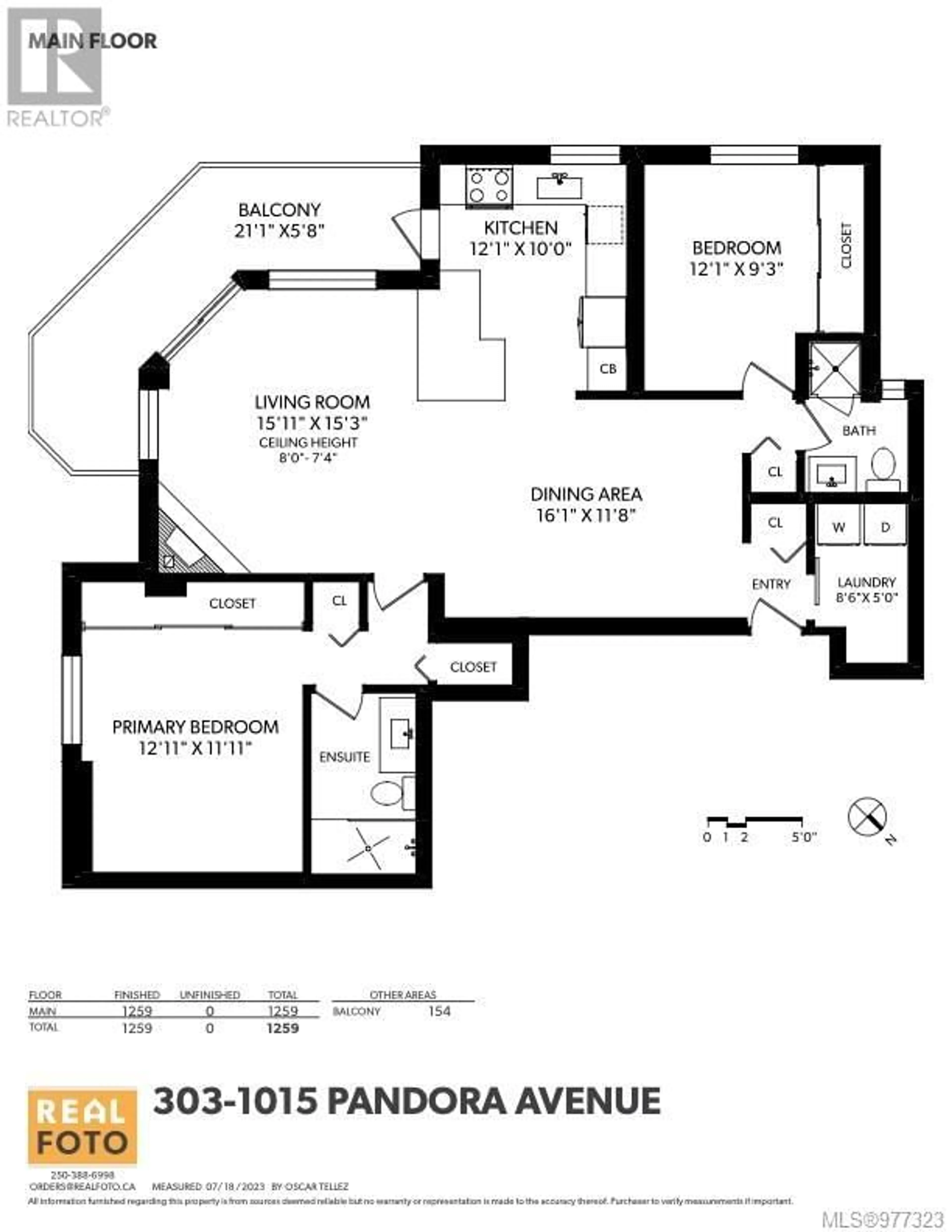 Floor plan for 303 1015 Pandora Ave, Victoria British Columbia V8V3P6