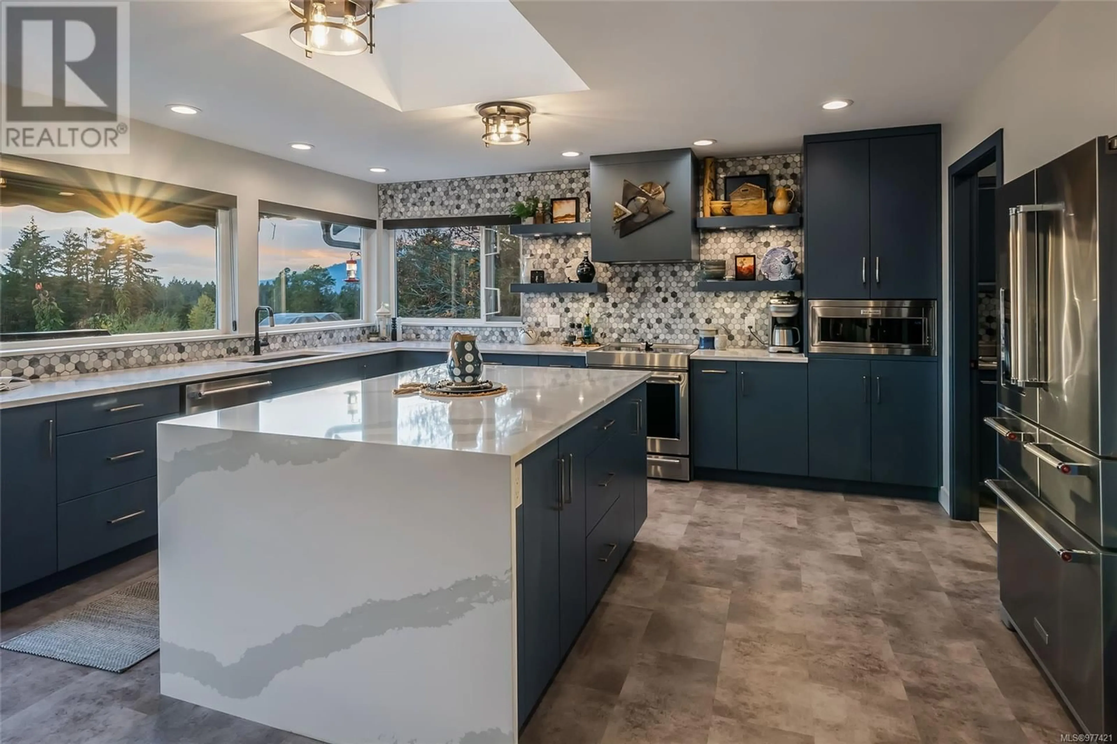 Contemporary kitchen, ceramic floors for 7329 Alberta Pl, Duncan British Columbia V9L5W8