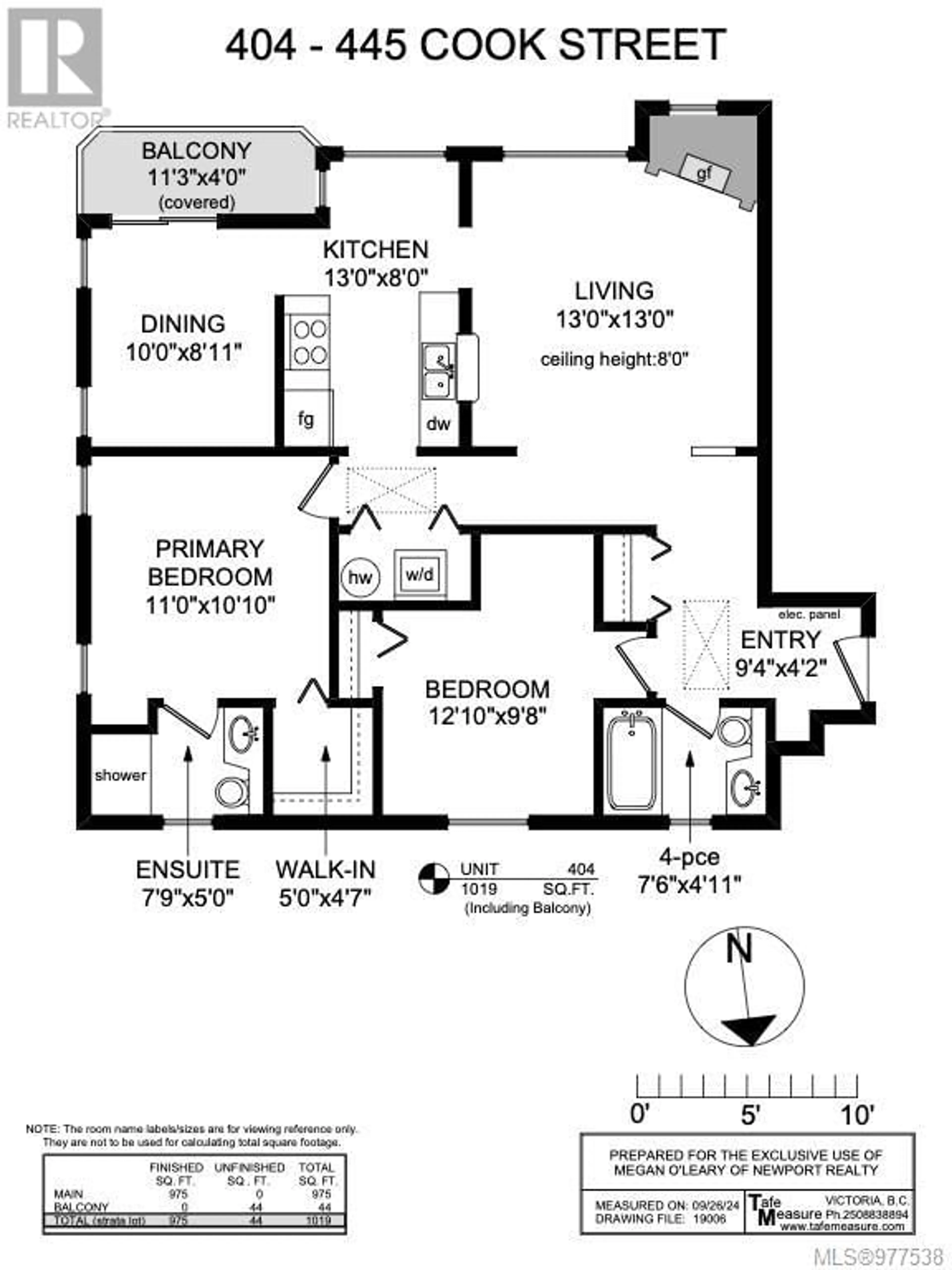 Floor plan for 404 445 Cook St, Victoria British Columbia V8V3Y2