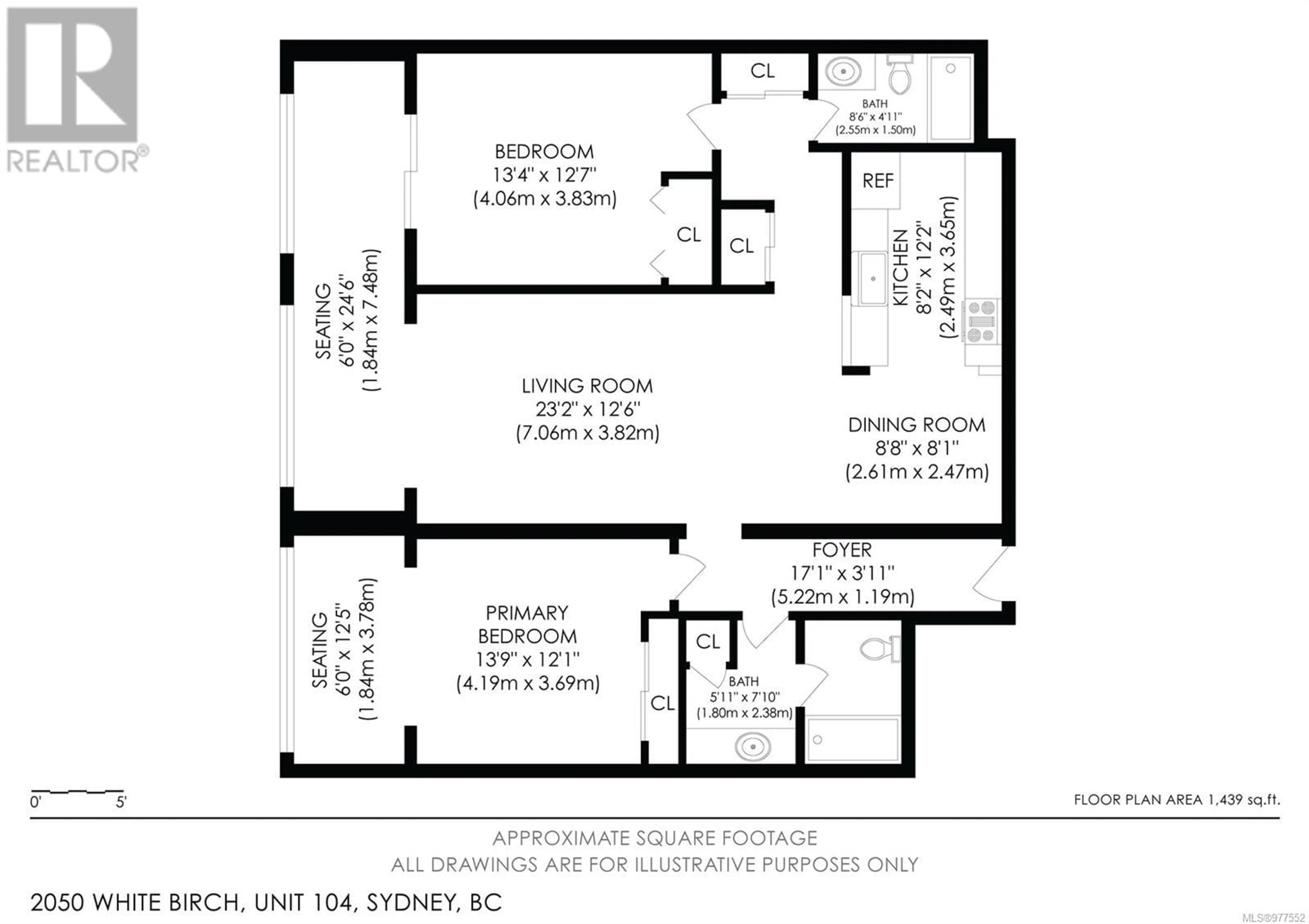 Floor plan for 104 2050 White Birch Rd, Sidney British Columbia V8L2R1