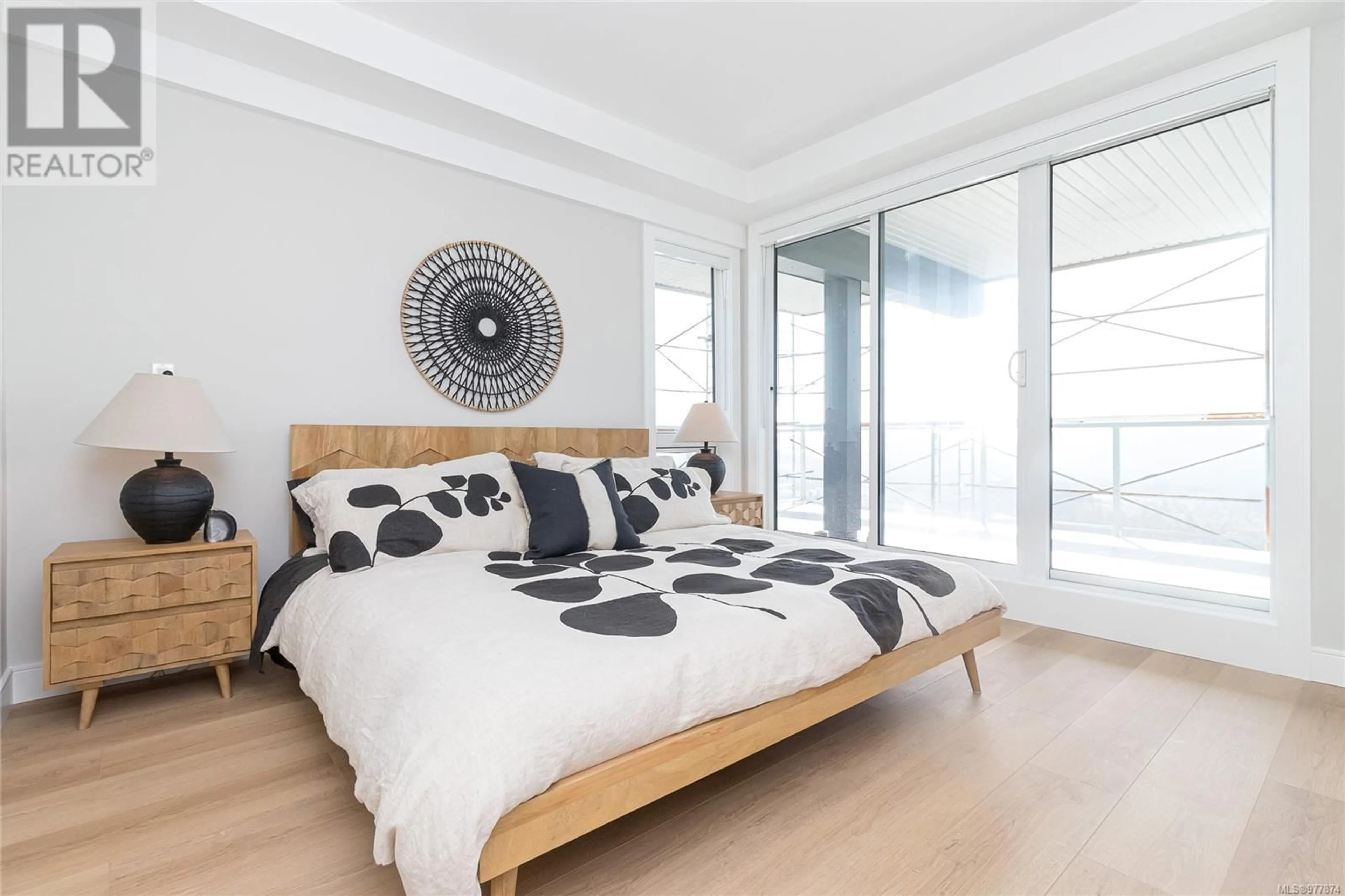 Bedroom with bed, wood/laminate floor for 616 - 1810 SELENITE PLACE, Langford British Columbia V0V0V0