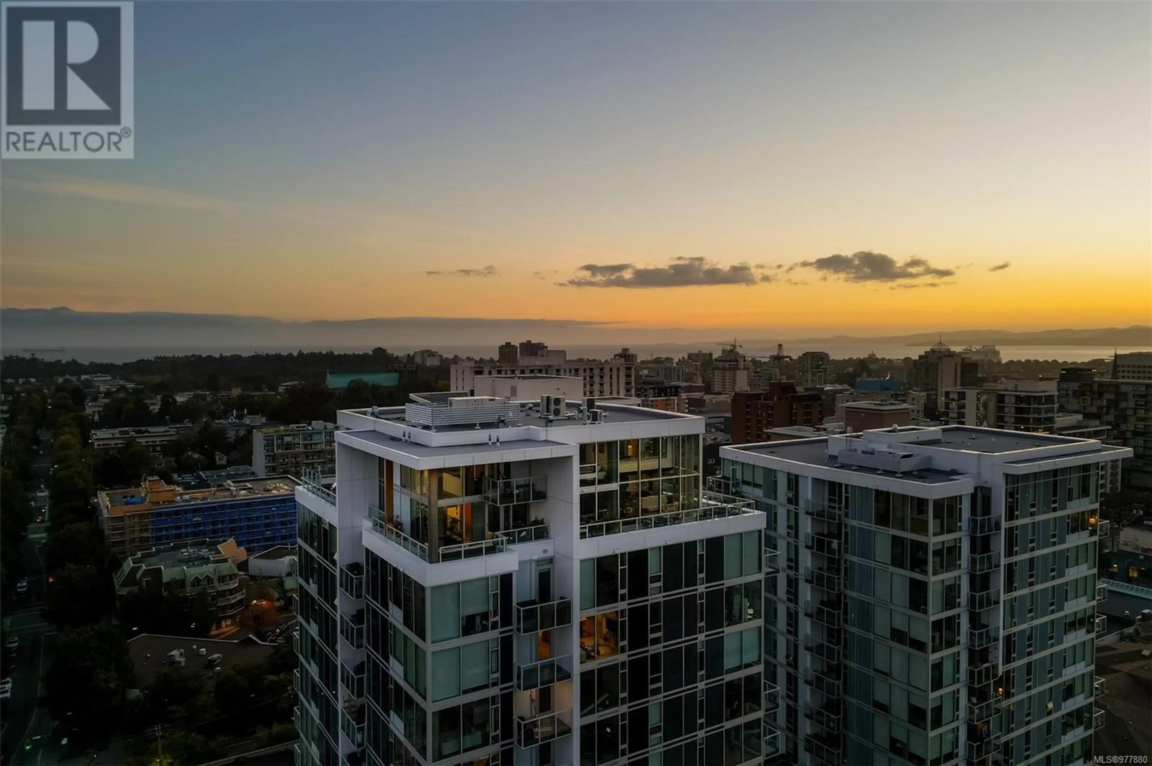 A pic from exterior of the house or condo, the view of city buildings for 1702 989 Johnson St, Victoria British Columbia V8V0E3