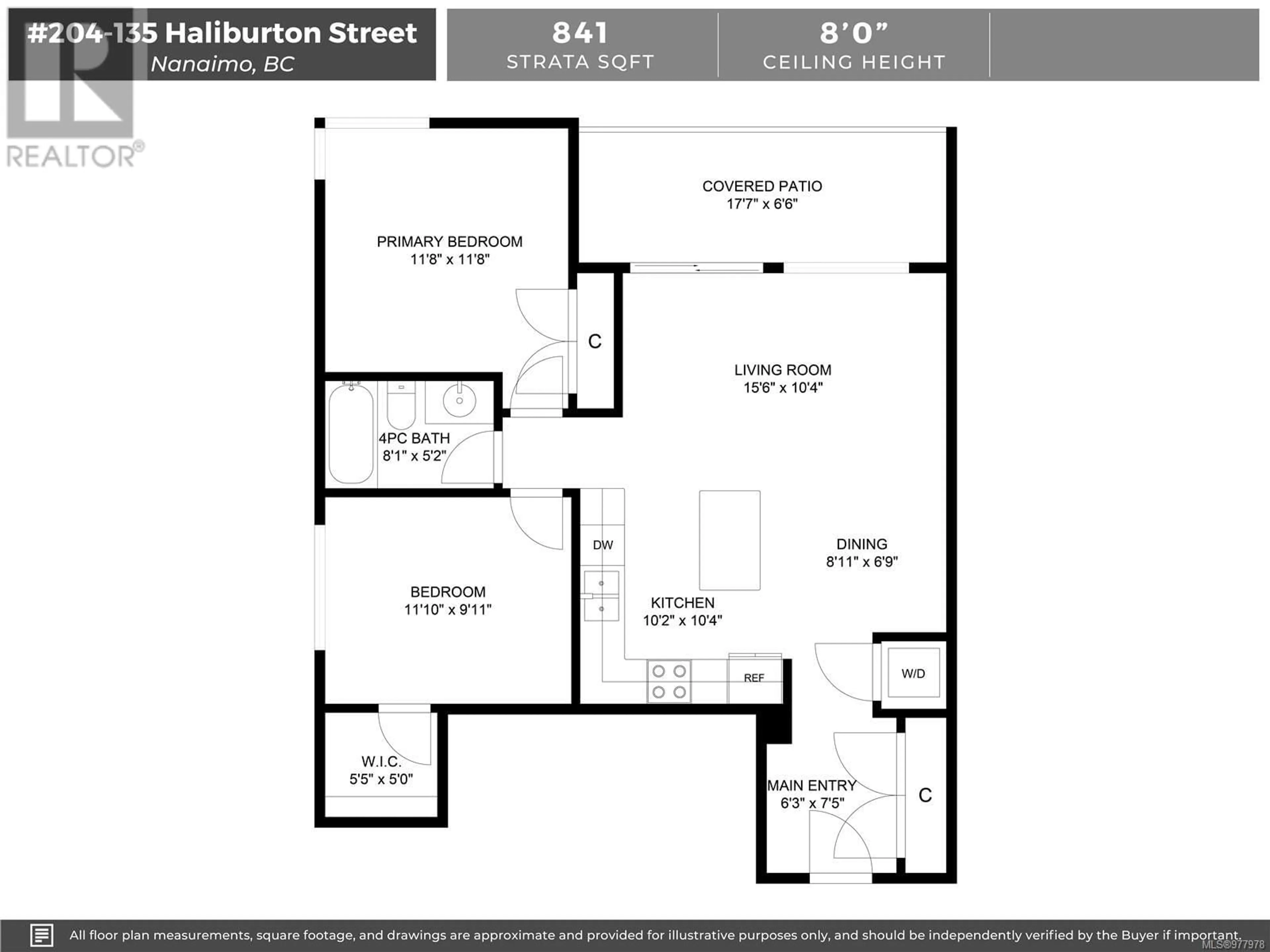 Floor plan for 204 135 Haliburton St, Nanaimo British Columbia V9R4V9