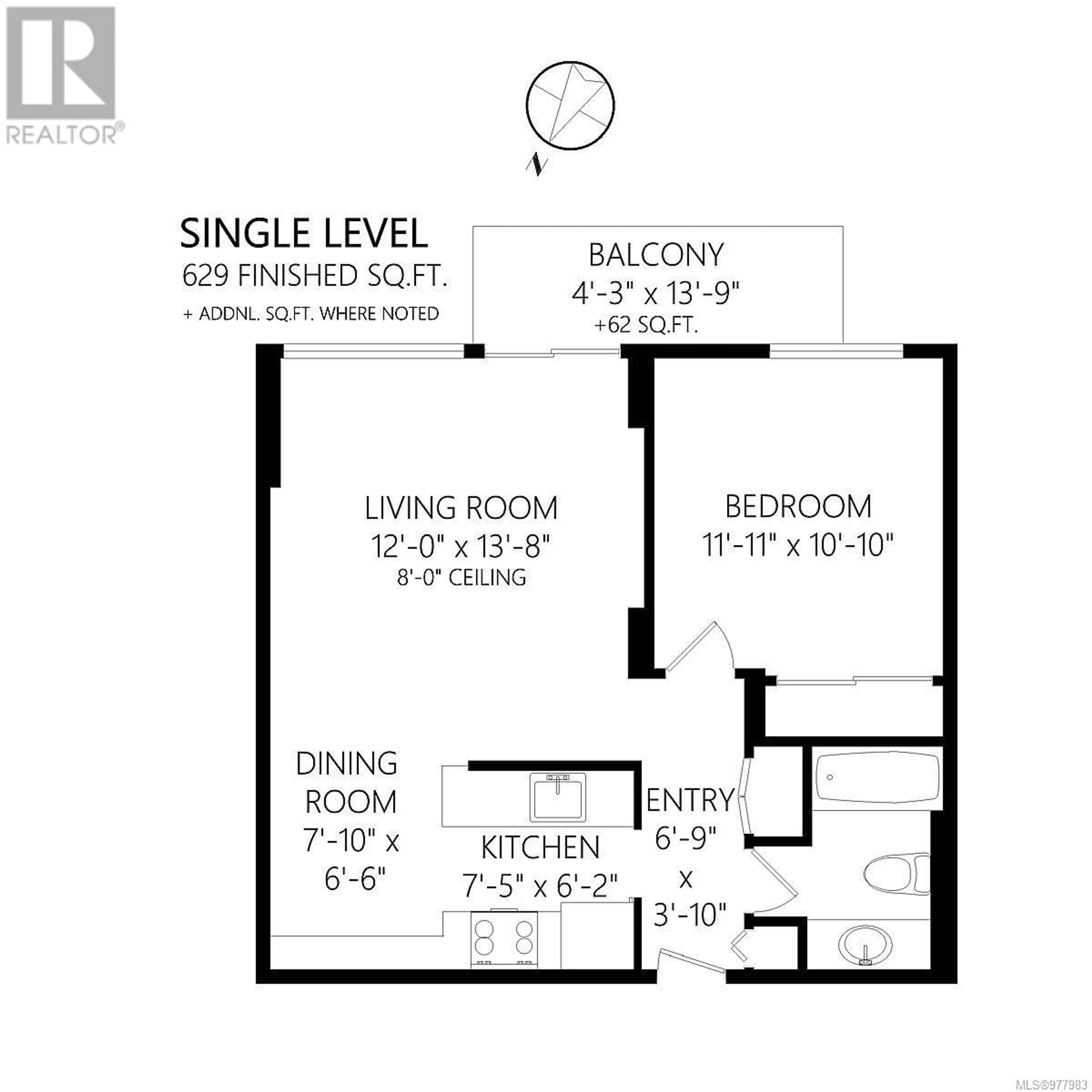 Floor plan for 609 647 Michigan St, Victoria British Columbia V8V1S9