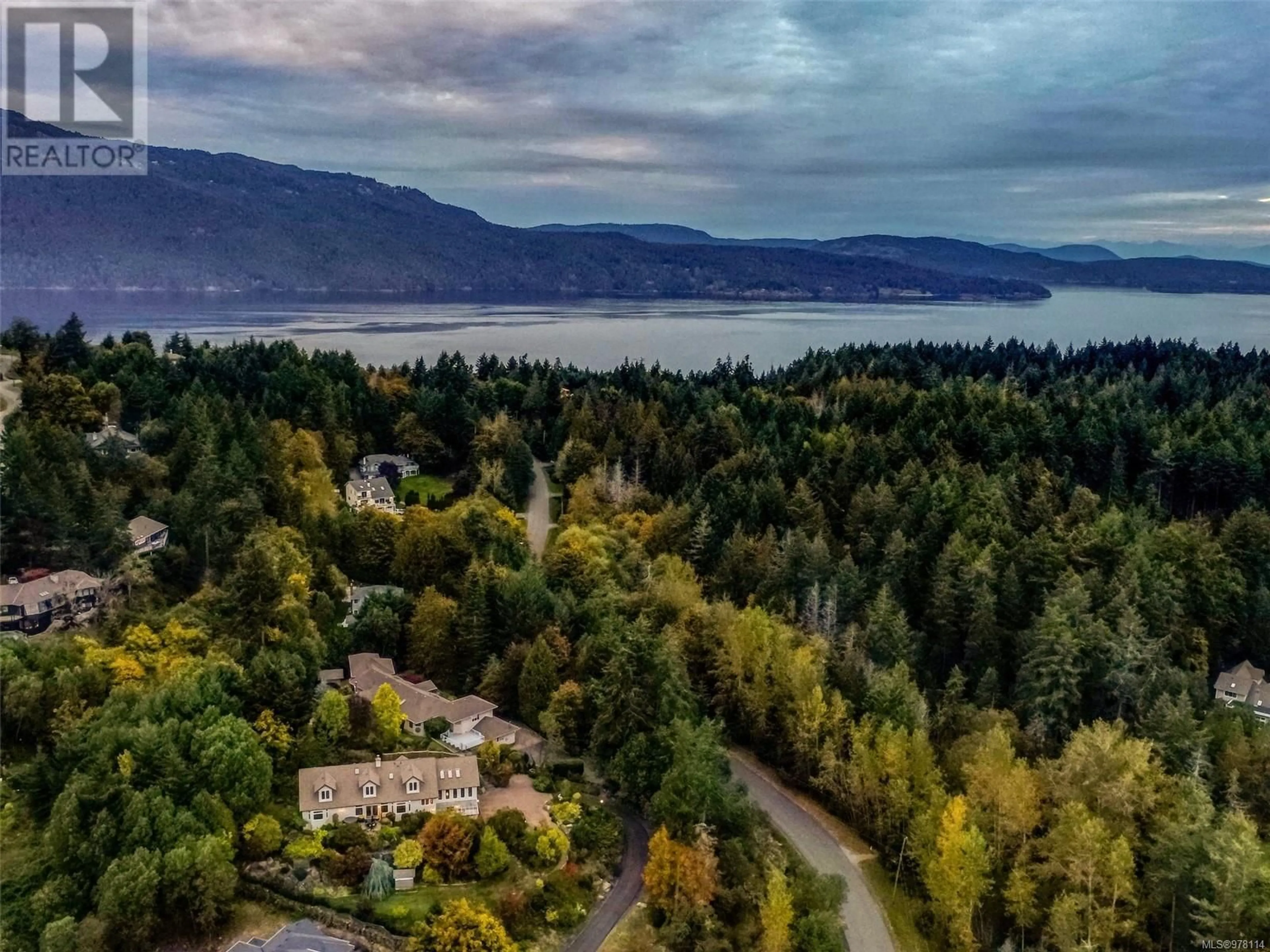 A pic from outside/outdoor area/front of a property/back of a property/a pic from drone, water/lake/river/ocean view for 1345 Readings Dr, North Saanich British Columbia V8L5K7