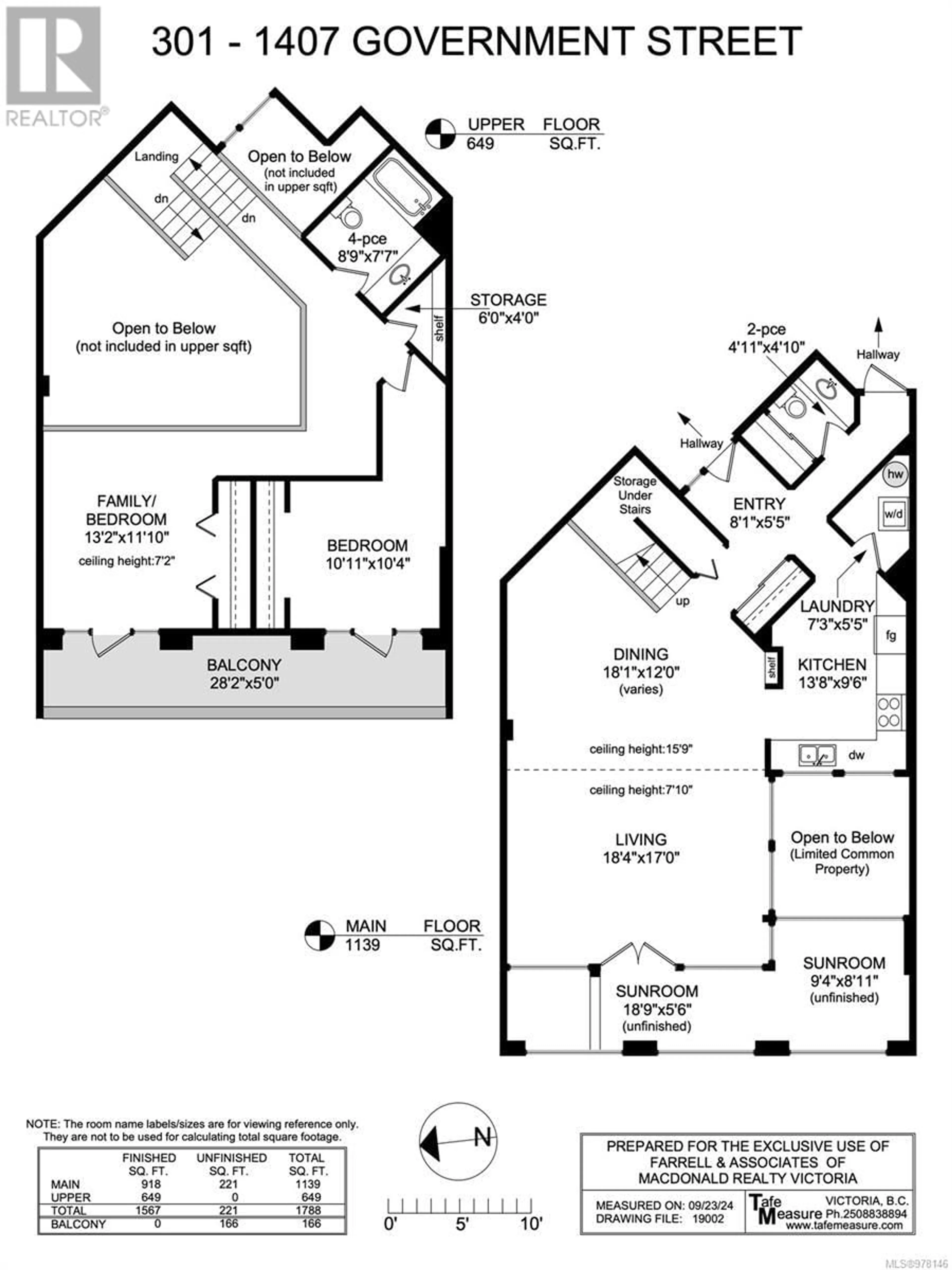 Floor plan for 301 1407 Government St, Victoria British Columbia V8W1Z1