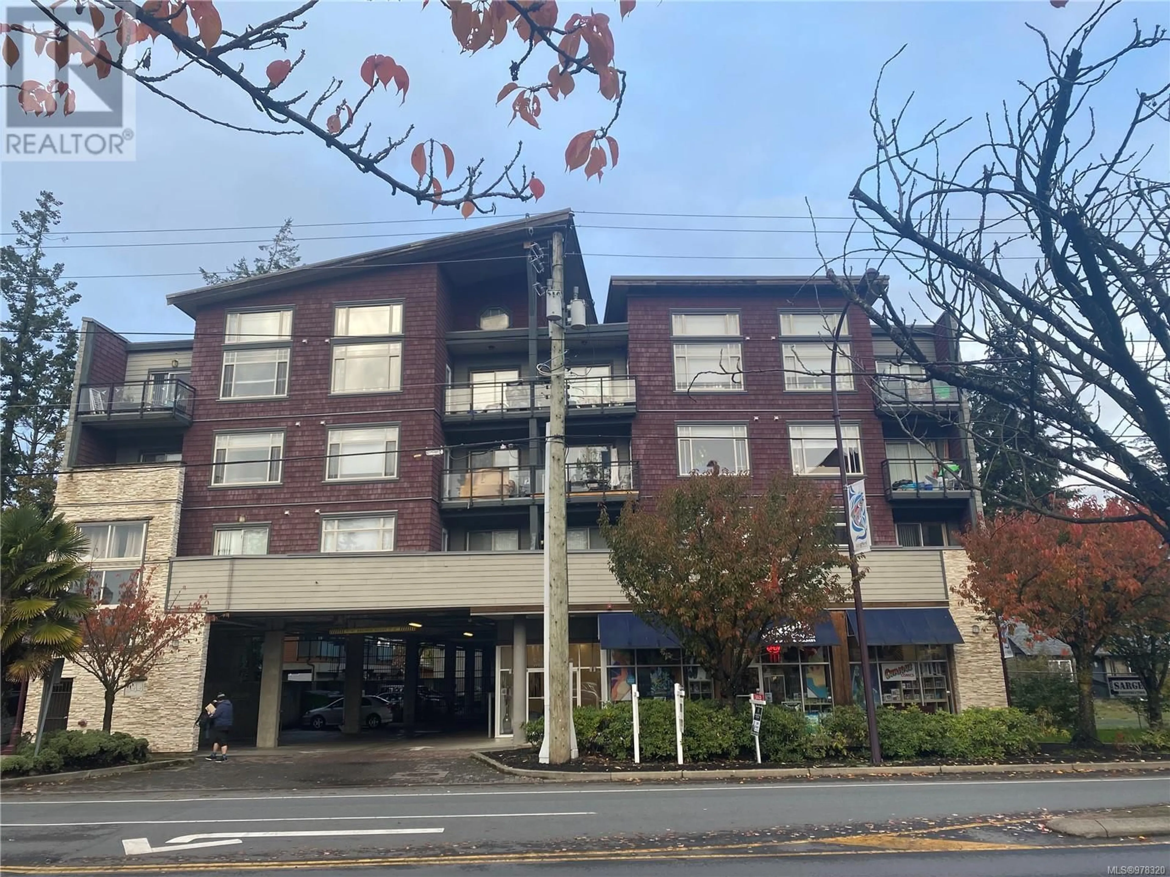 A pic from exterior of the house or condo, the front or back of building for 404 844 Goldstream Ave, Langford British Columbia V9B2X7