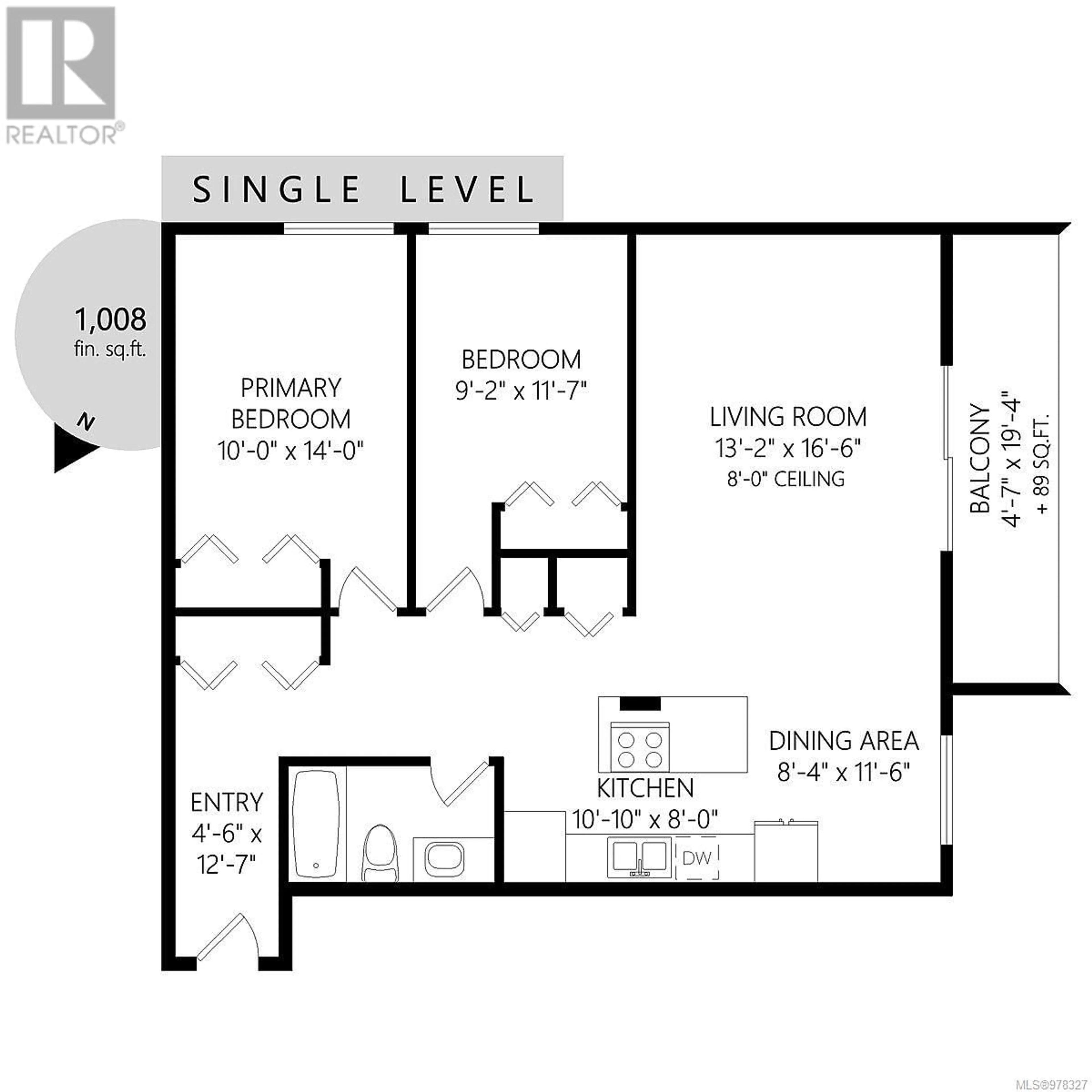 Floor plan for 310 755 Hillside Ave, Victoria British Columbia V8T5B3