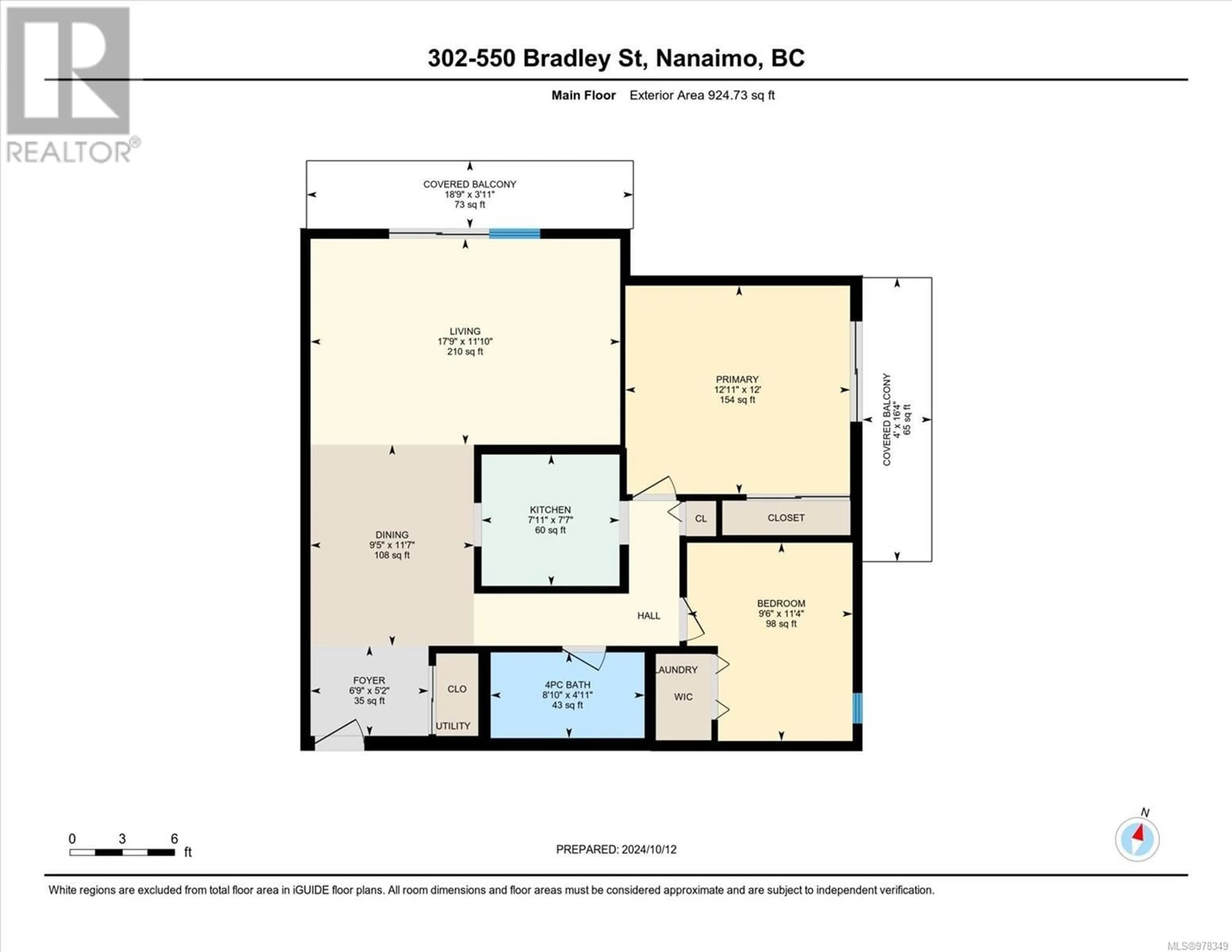 Floor plan for 302 550 Bradley St, Nanaimo British Columbia V9S1C1