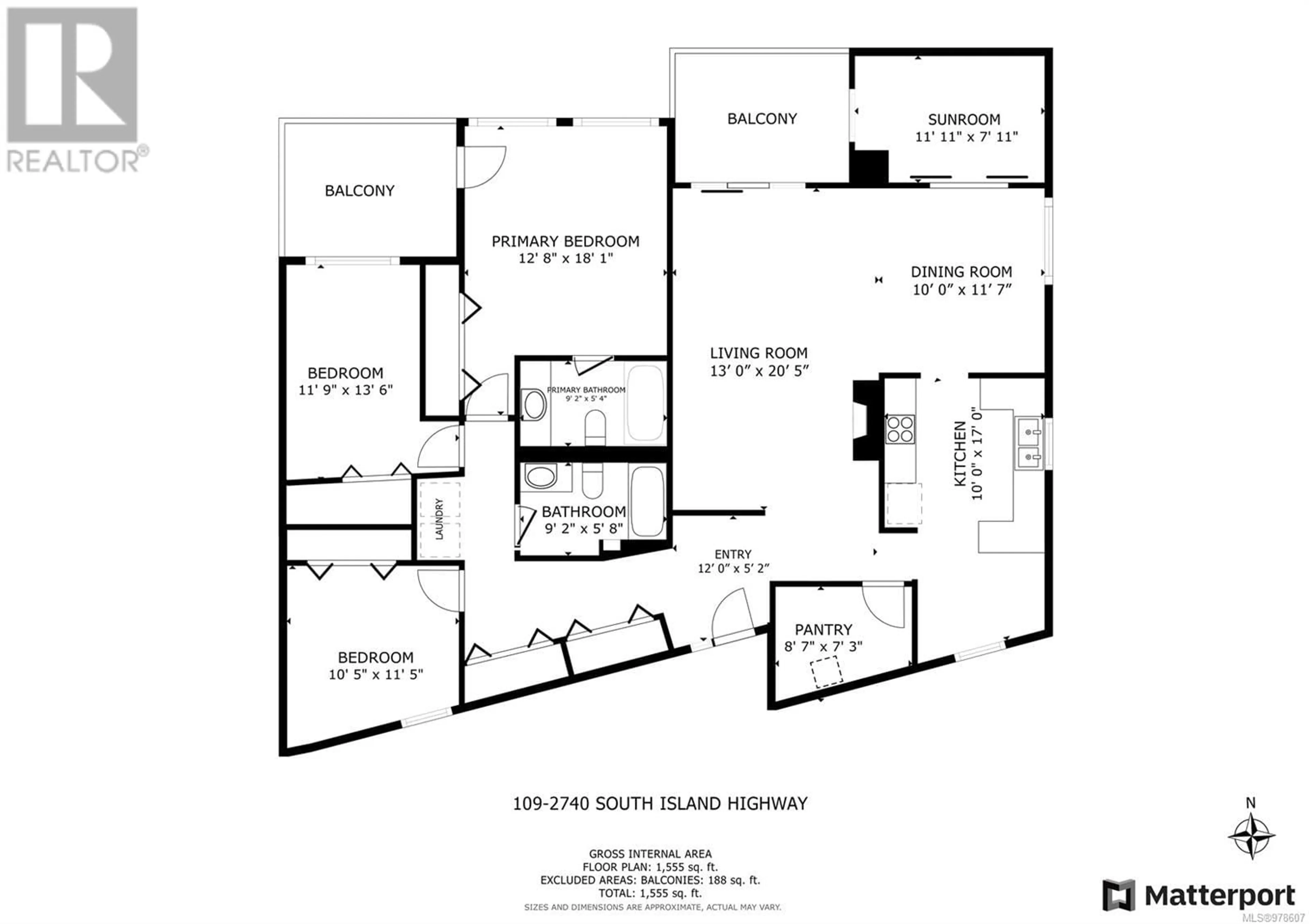 Floor plan for 109 2740 Island Hwy S, Campbell River British Columbia V9W1C7