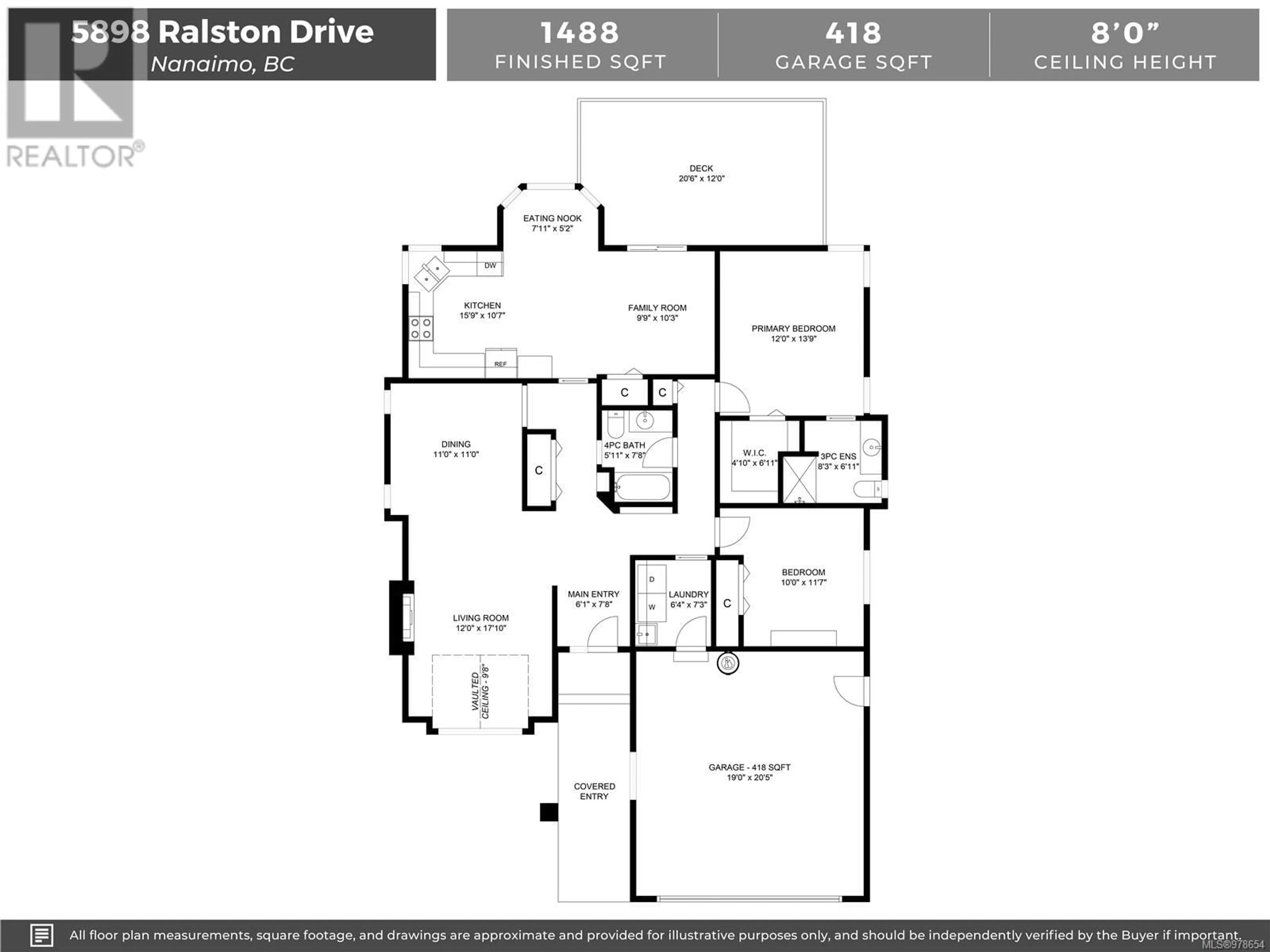 Floor plan for 5898 Ralston Dr, Nanaimo British Columbia V9T5X2