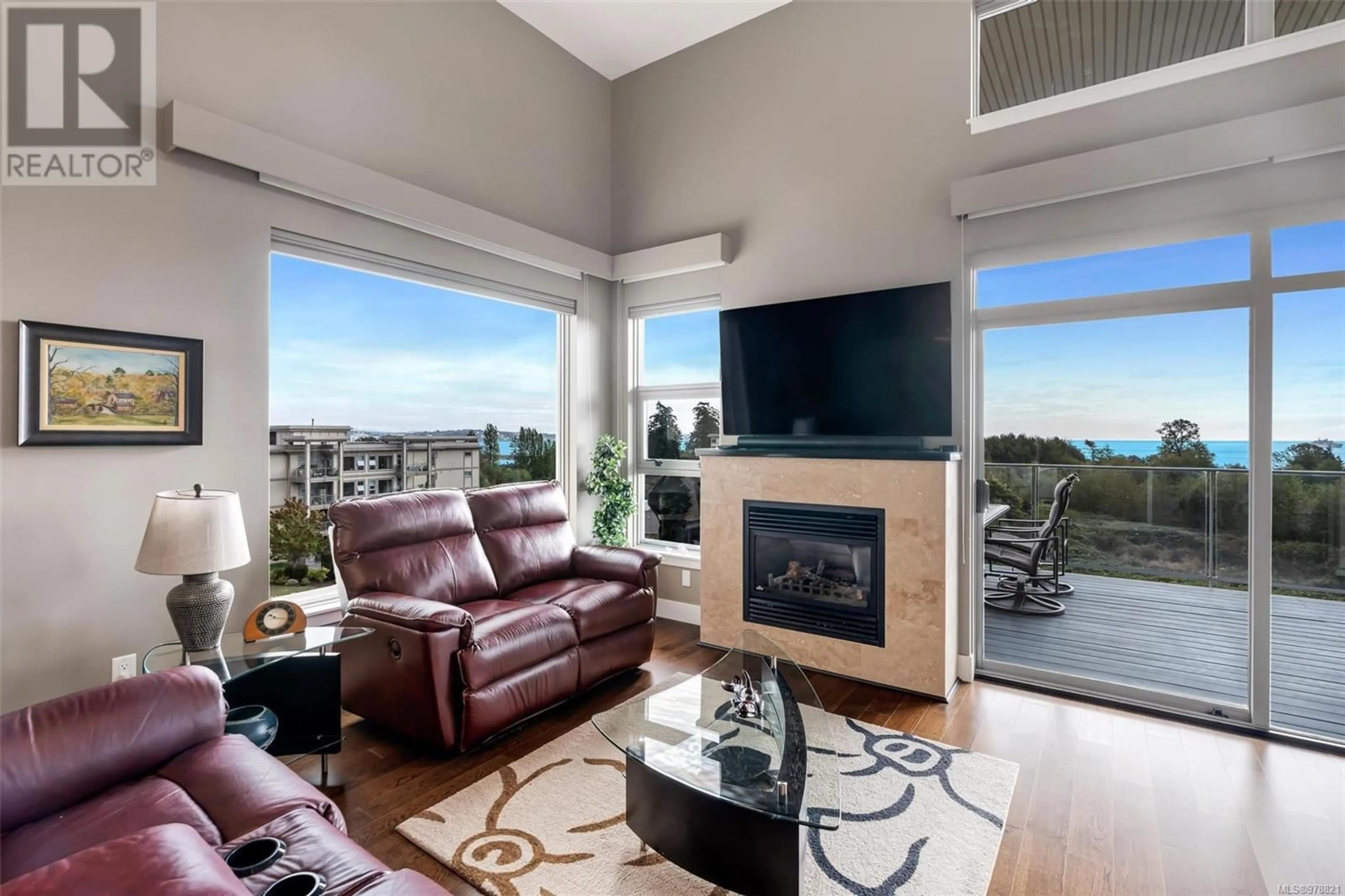 Living room, wood floors for 403 3234 Holgate Lane, Colwood British Columbia V9C0A6