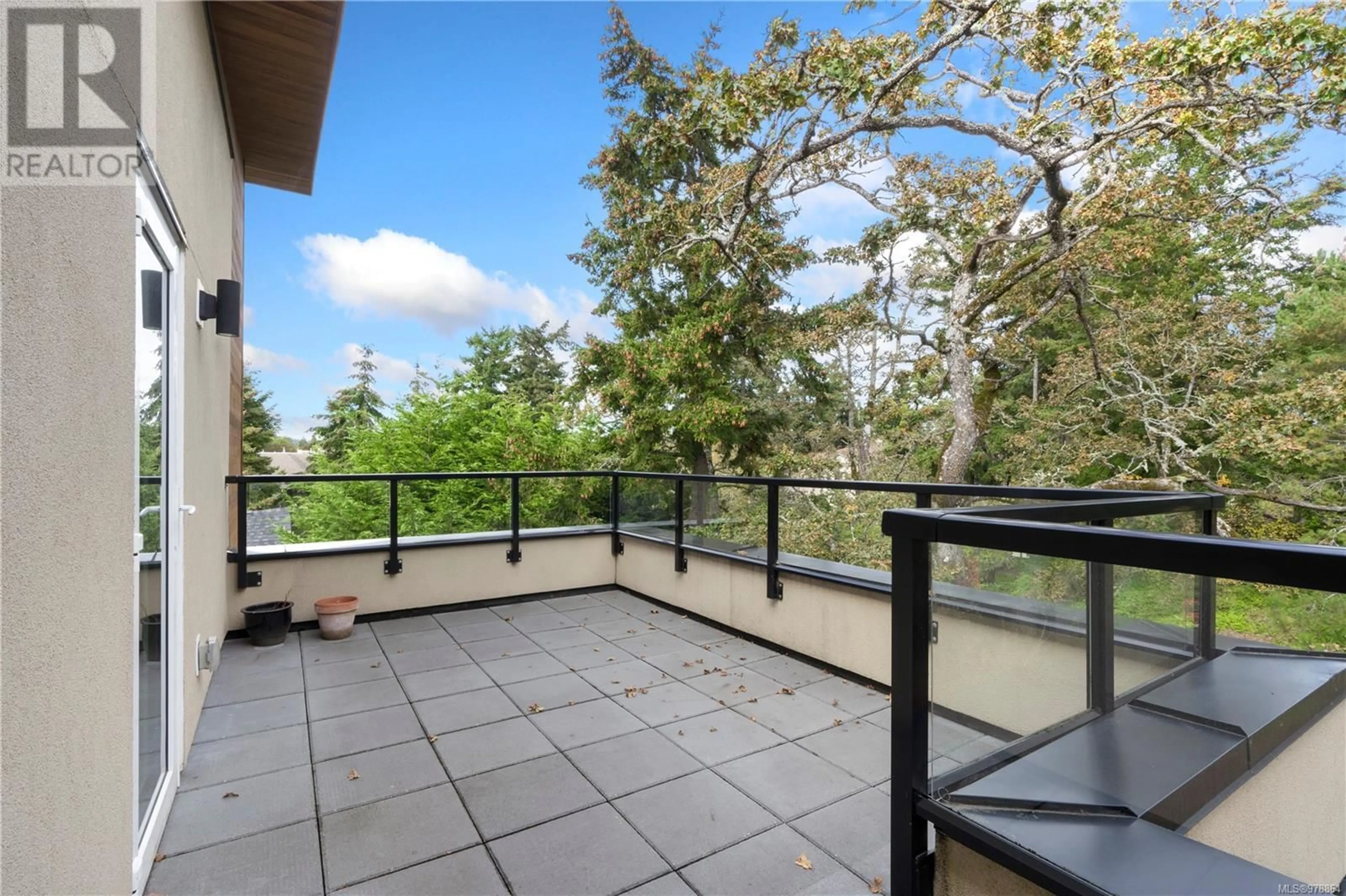 Patio, the fenced backyard for 405 280 Island Hwy, View Royal British Columbia V9B1G5