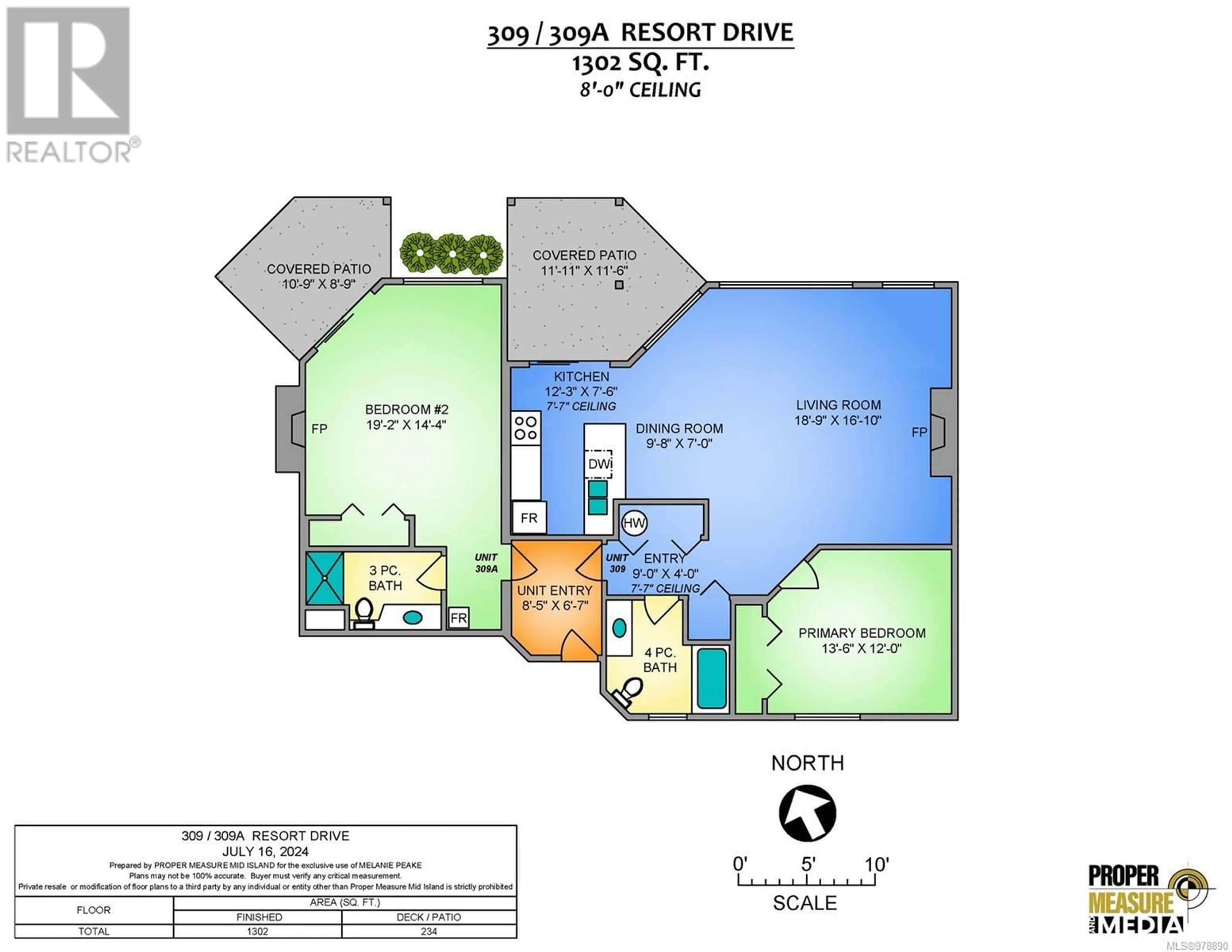 Floor plan for 309 1165 Resort Dr, Parksville British Columbia V9P2E2