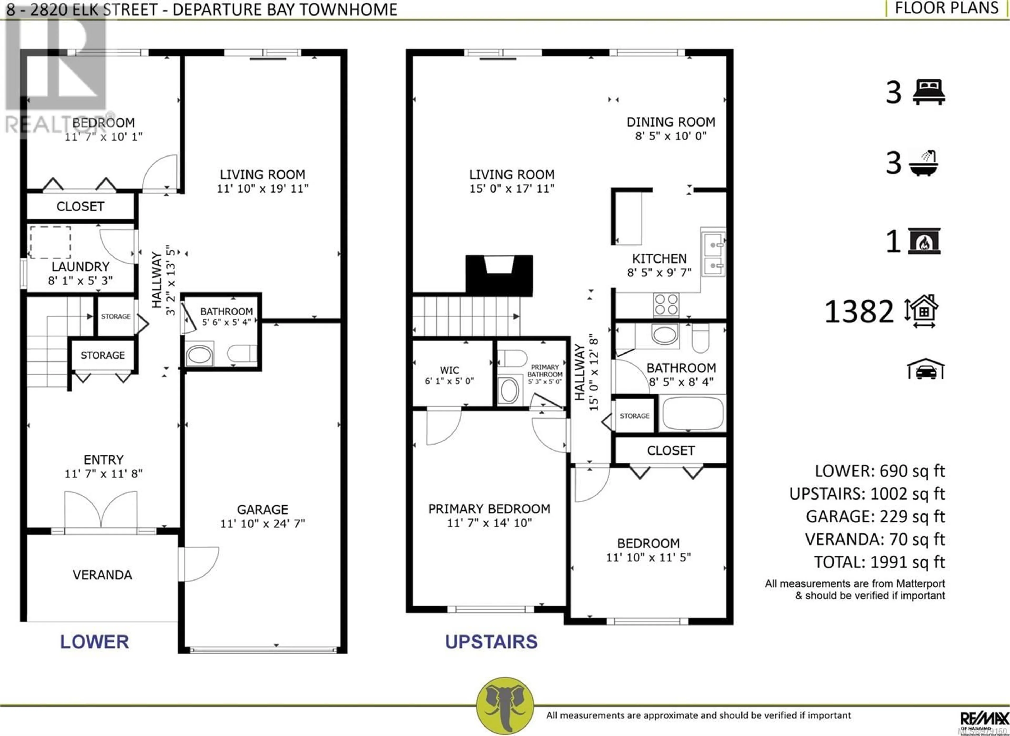 Floor plan for 8 2820 Elk St, Nanaimo British Columbia V9S3V3