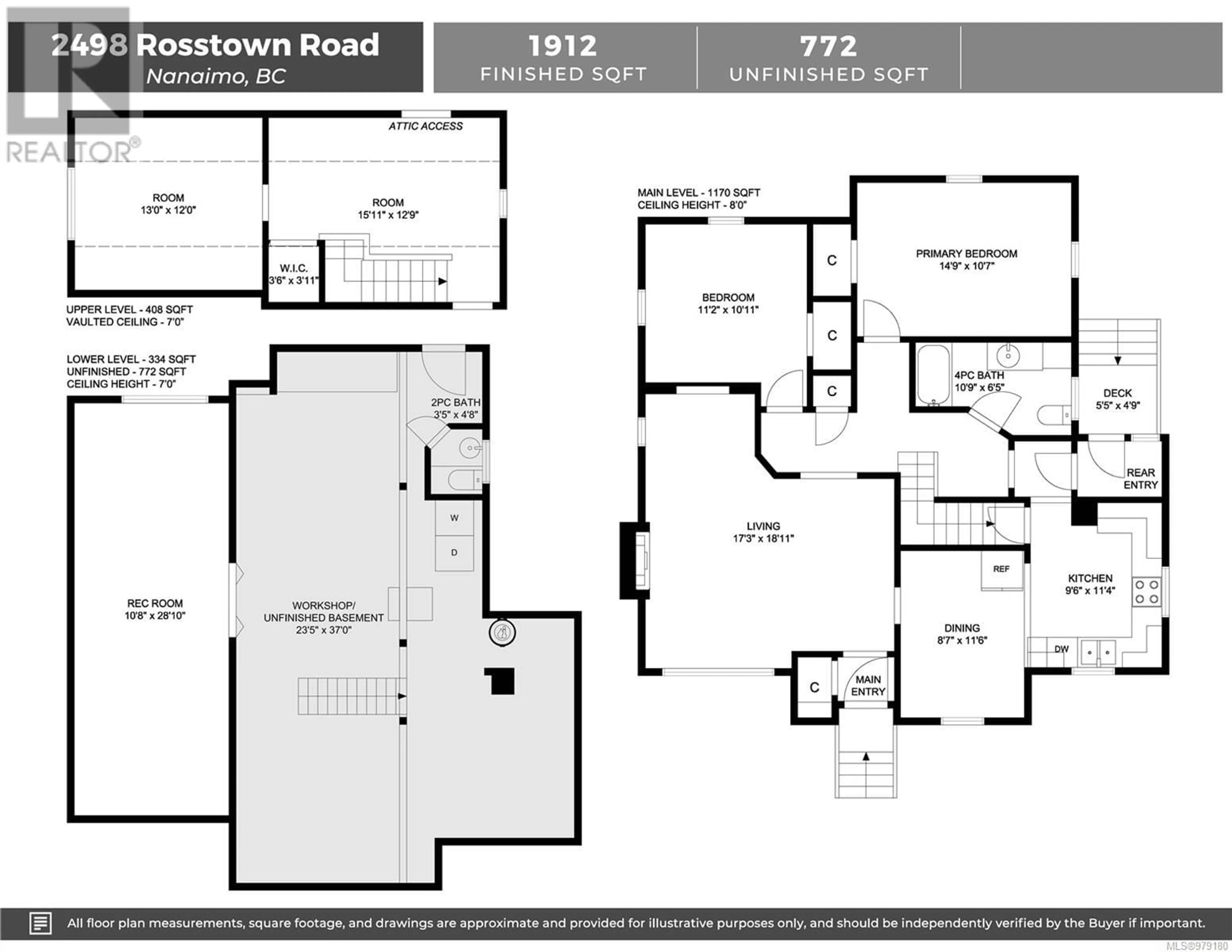 Floor plan for 2498 Rosstown Rd, Nanaimo British Columbia V9T3R7