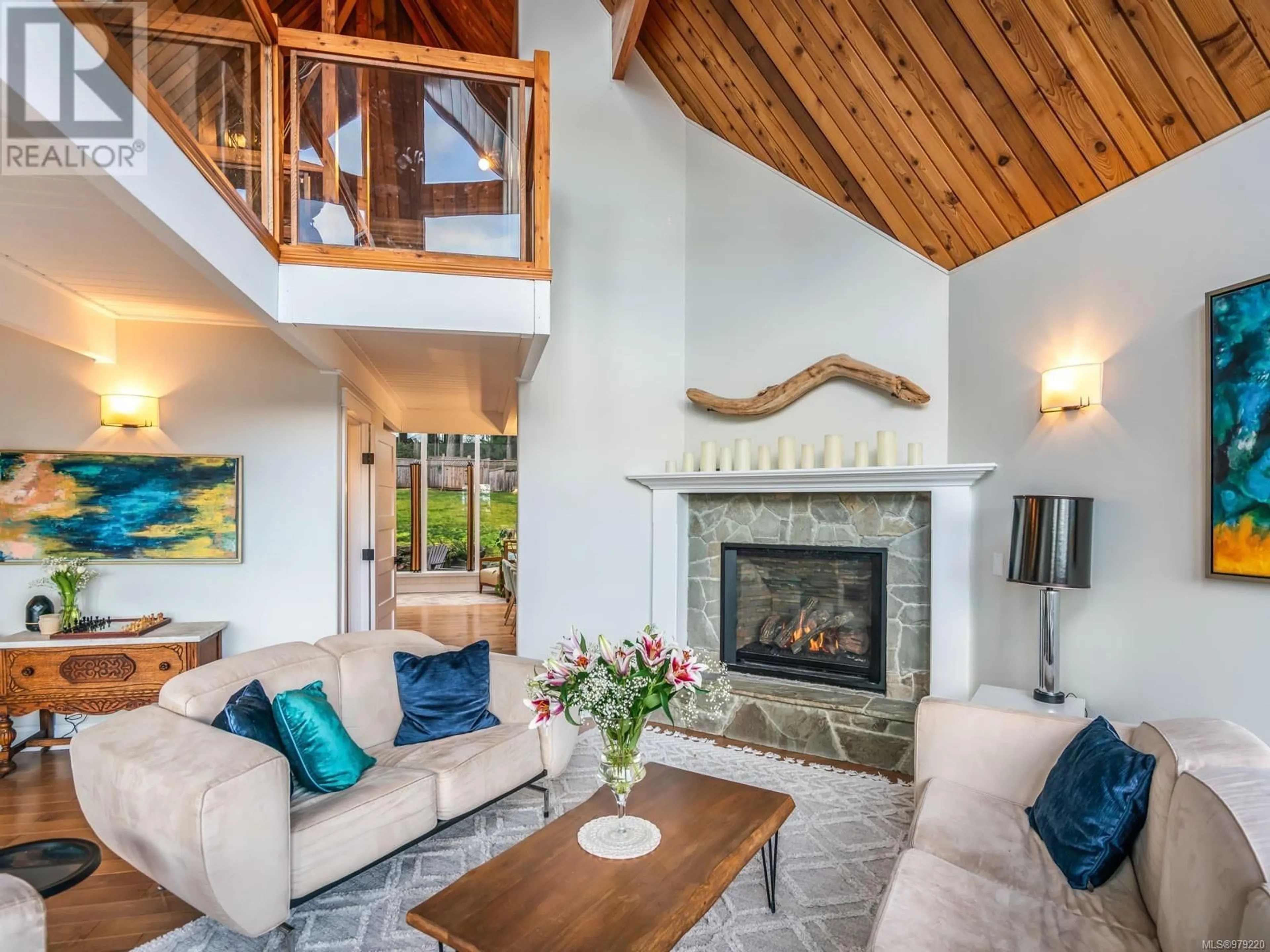 Living room, wood floors for 868 Chichester Rd W, Gabriola Island British Columbia V0R1X1