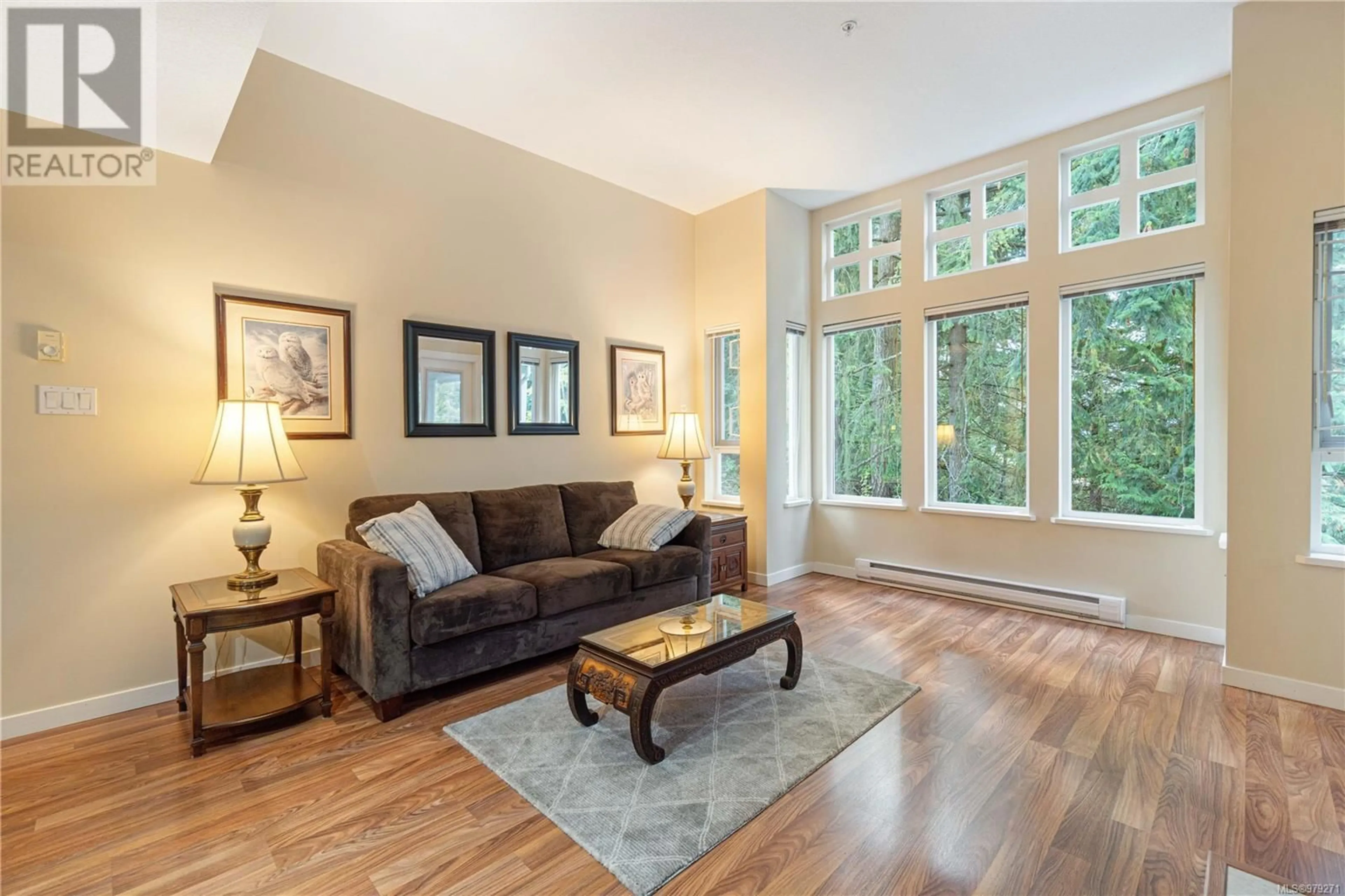 Living room, wood floors for 303 5660 Edgewater Lane, Nanaimo British Columbia V9T6K1