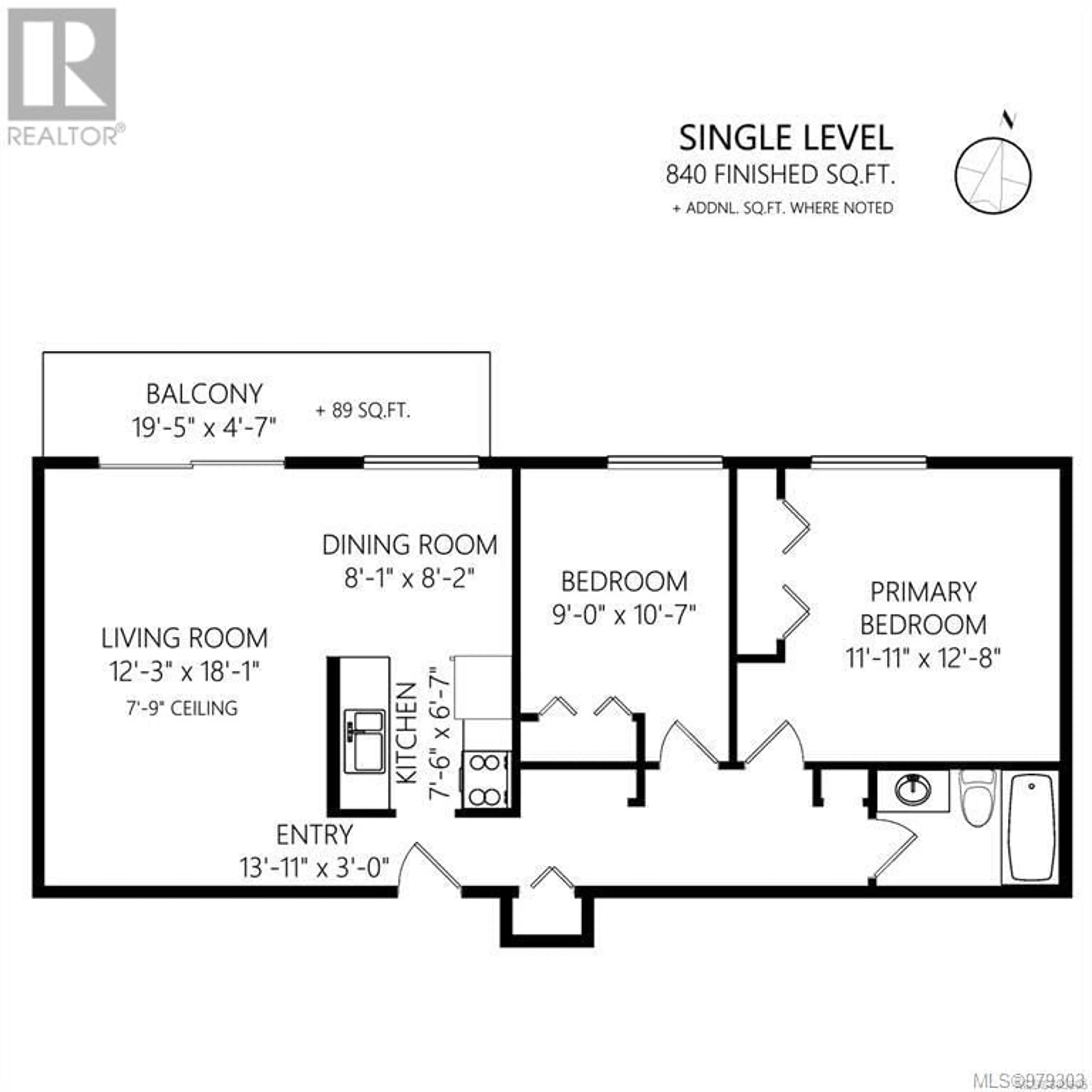 Floor plan for 201 830 Esquimalt Rd, Esquimalt British Columbia V9A3M4