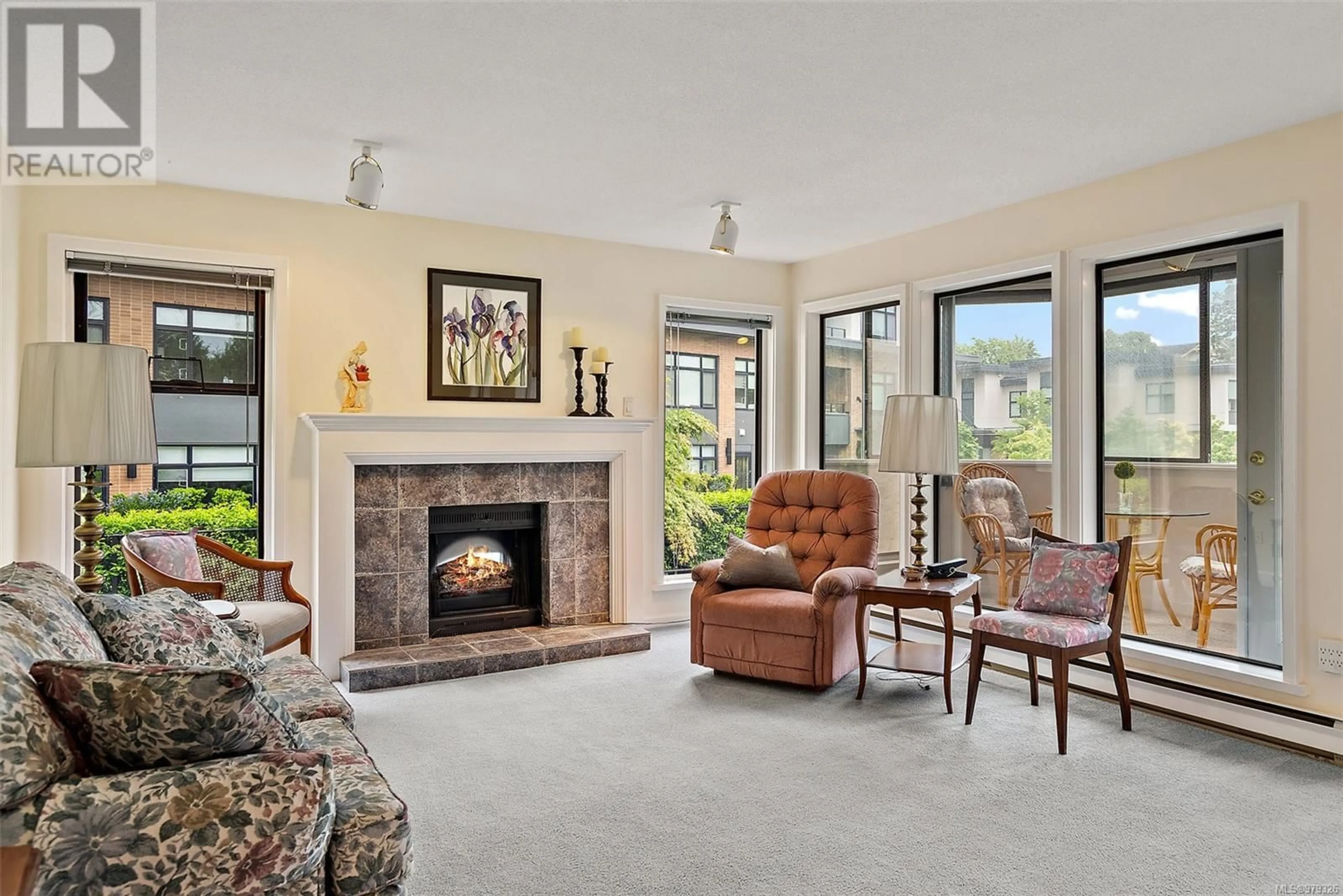 Living room, carpet floors for 203 906 Southgate St, Victoria British Columbia V8V2Y2