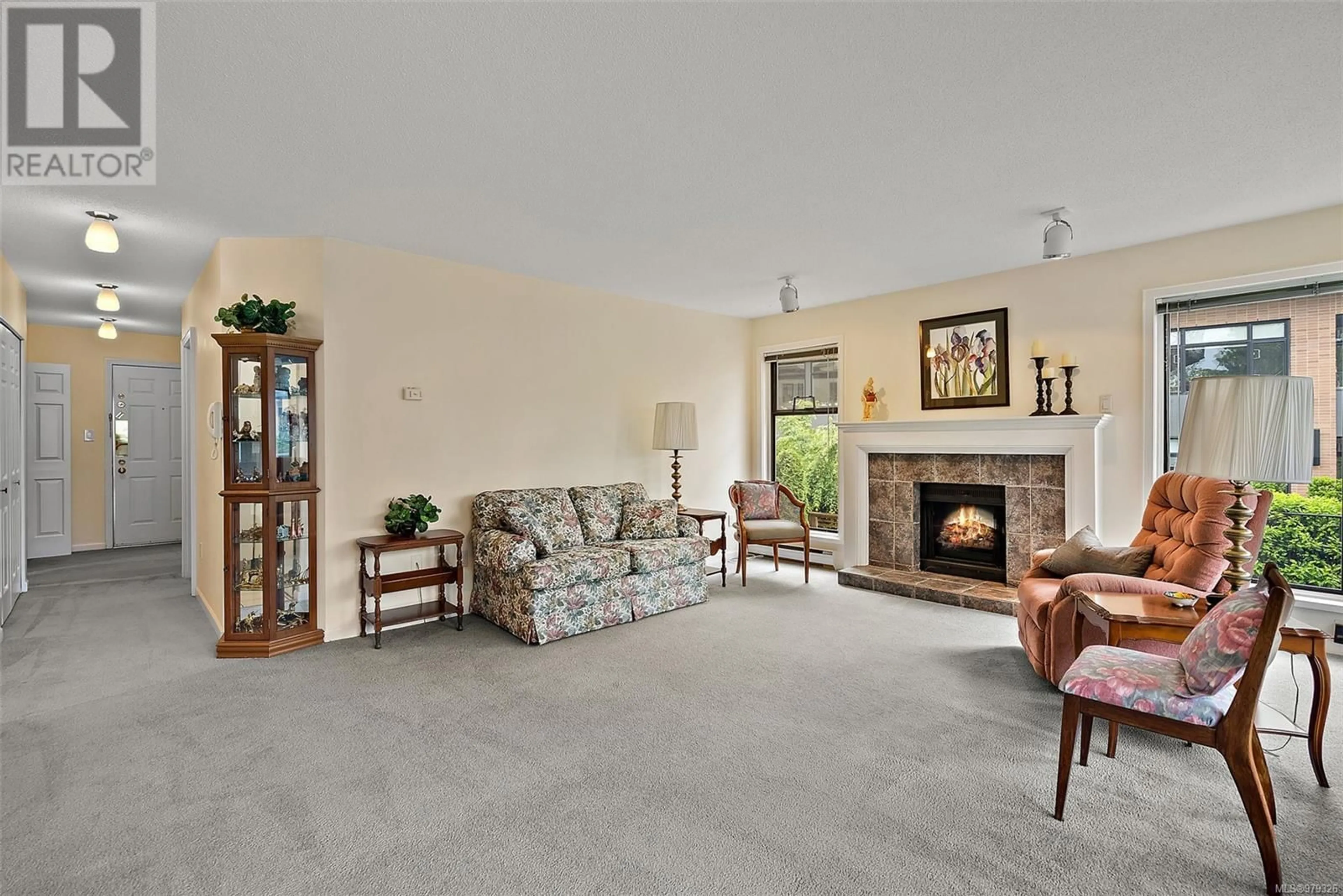 Living room, carpet floors for 203 906 Southgate St, Victoria British Columbia V8V2Y2