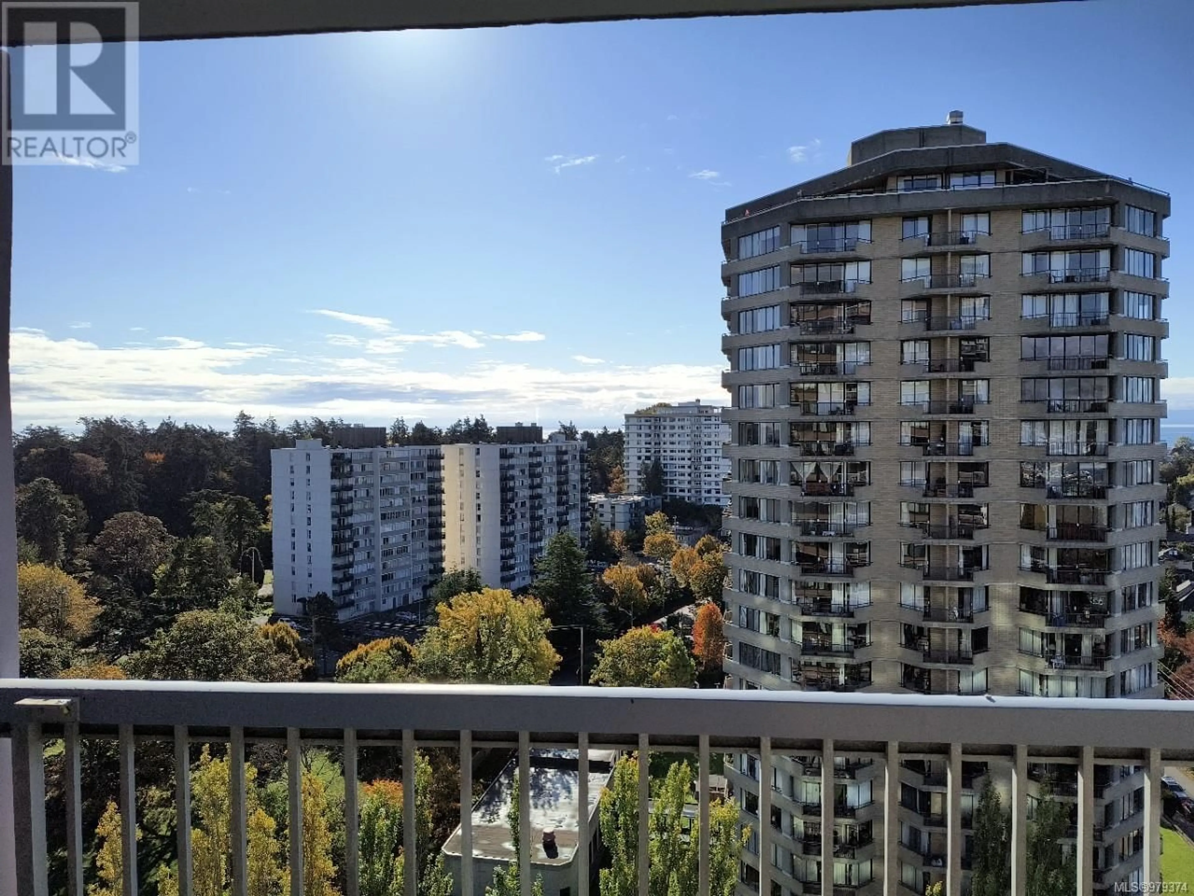 Balcony in the apartment, the view of city buildings for 1608 647 Michigan St, Victoria British Columbia V8V1S9