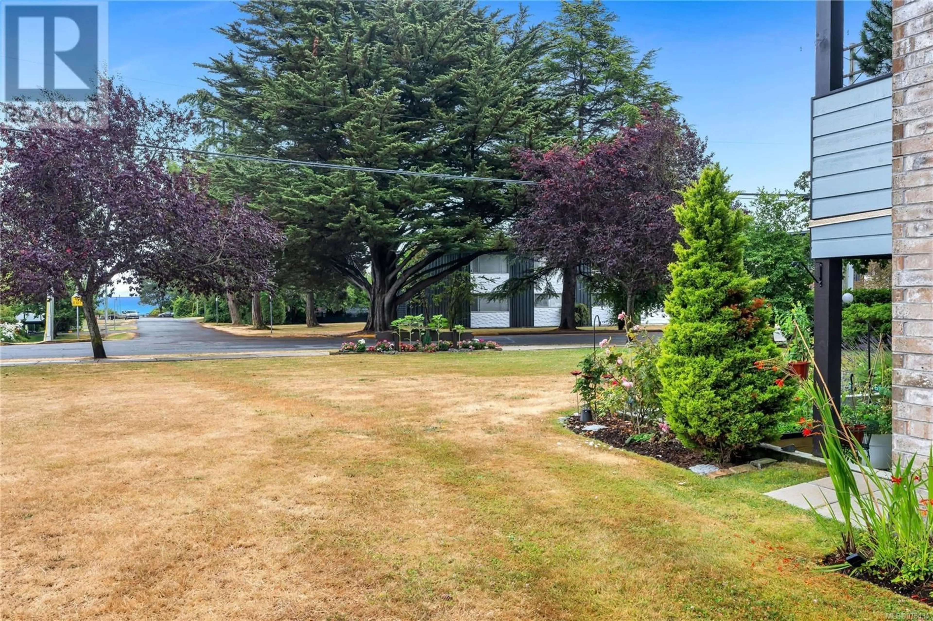 Patio, the fenced backyard for 207 10160 Third St, Sidney British Columbia V8L3B6