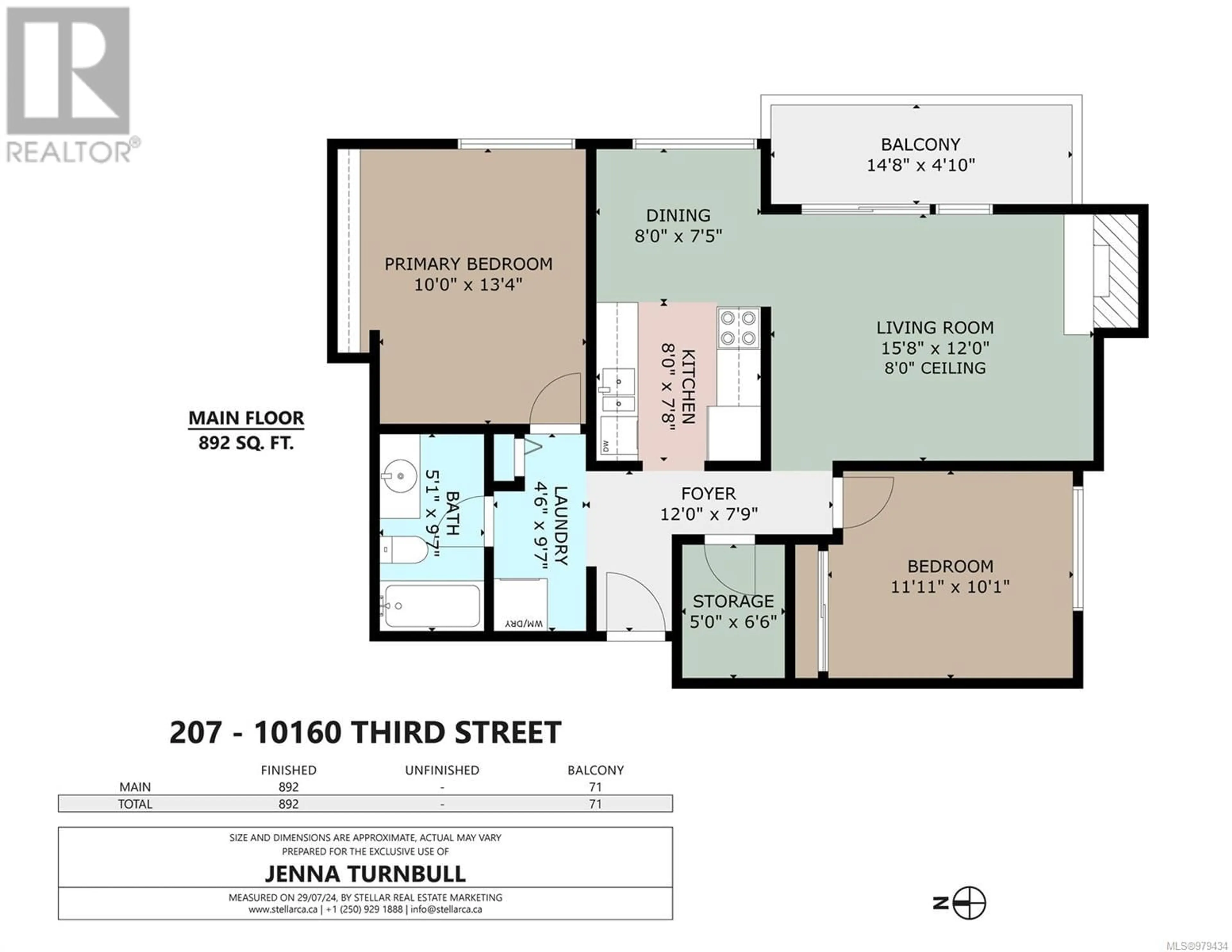 Floor plan for 207 10160 Third St, Sidney British Columbia V8L3B6