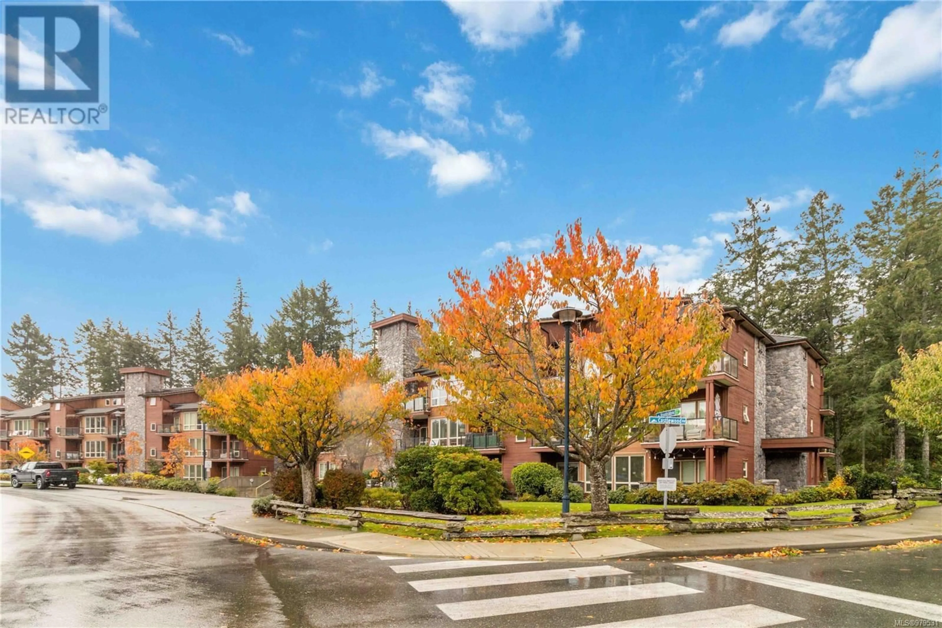 A pic from exterior of the house or condo, the street view for 201 627 Brookside Rd, Colwood British Columbia V9C0C3