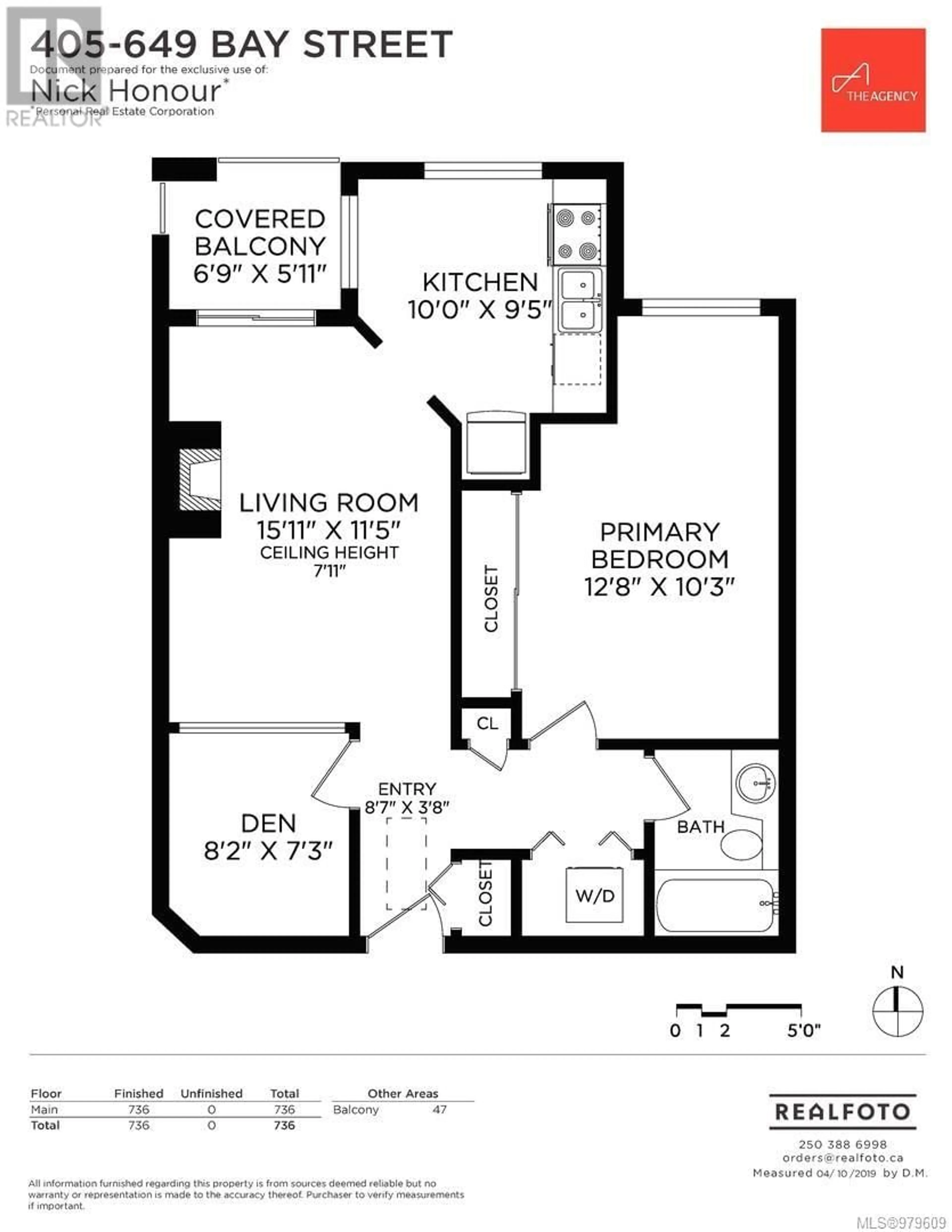 Floor plan for 405 649 Bay St, Victoria British Columbia V8T5H9