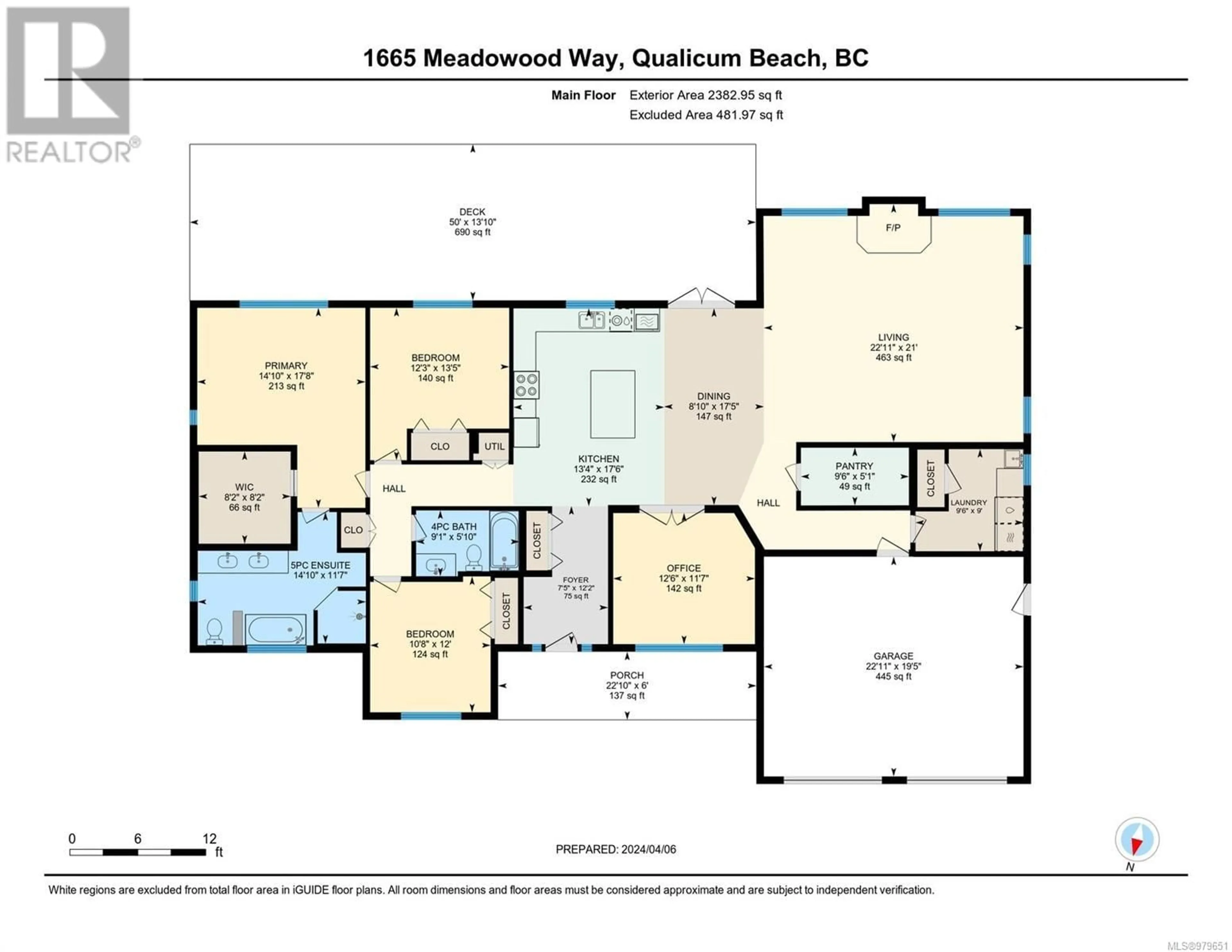 Floor plan for 1665 Meadowood Way, Qualicum Beach British Columbia V9K2S3