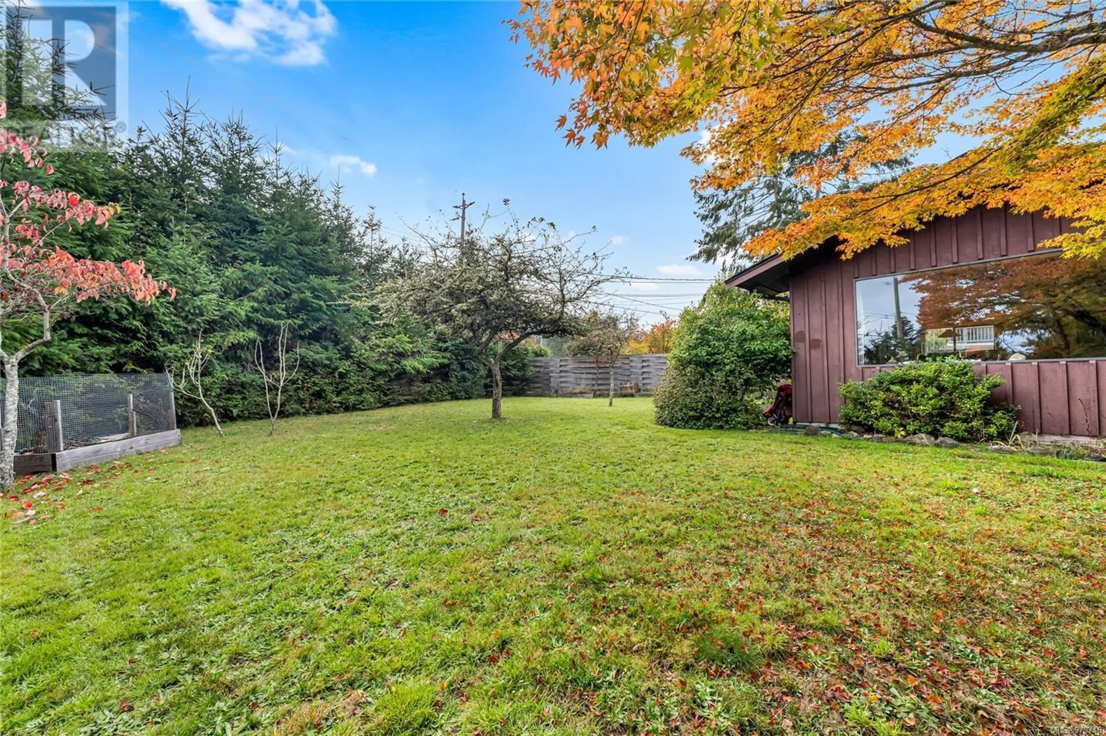 Patio, the fenced backyard for 131 Fer de Lance Rd, Salt Spring British Columbia V8K1B1