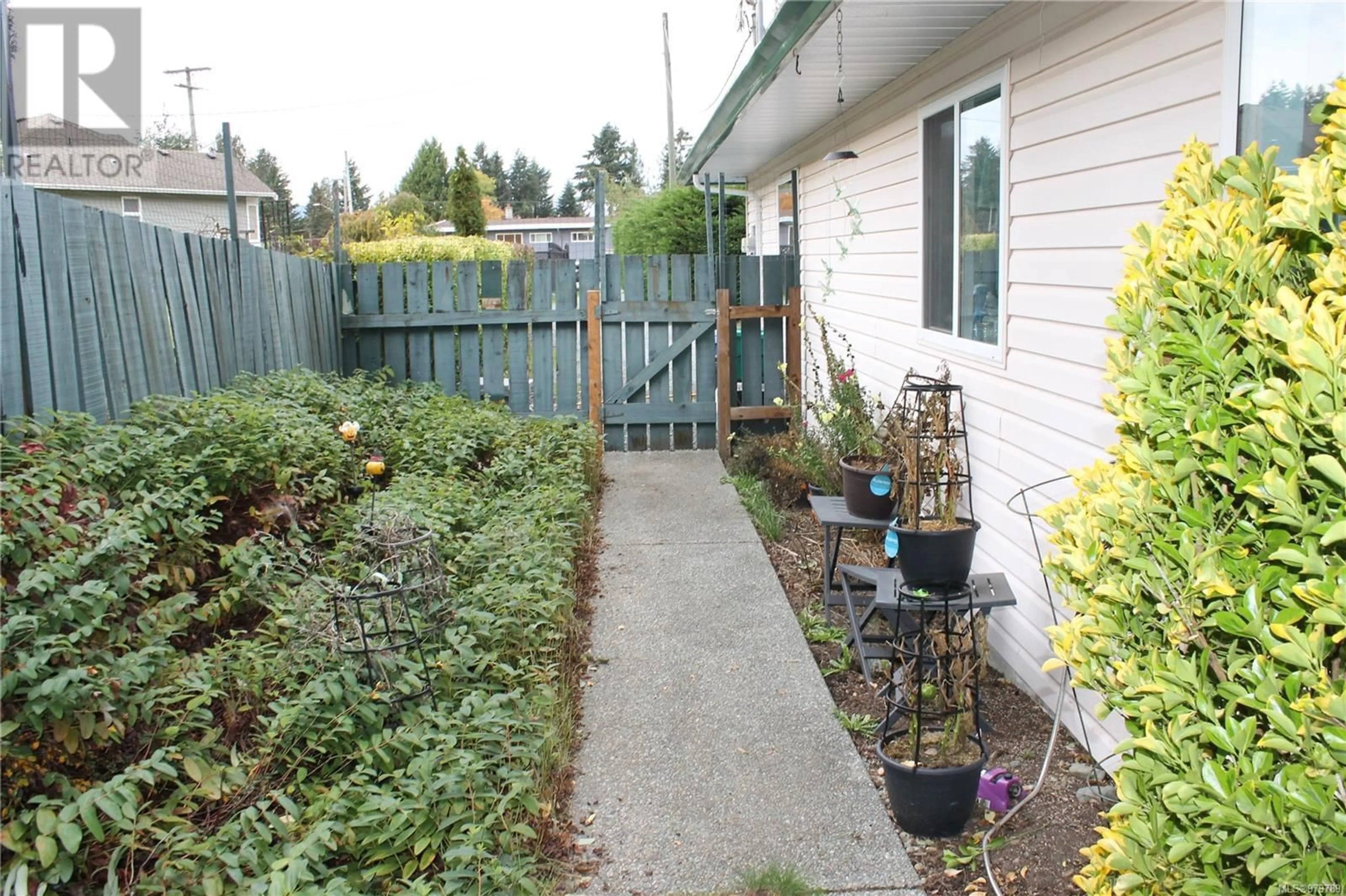 Patio, the fenced backyard for 230A Grants Lake Rd, Lake Cowichan British Columbia V0R2G0