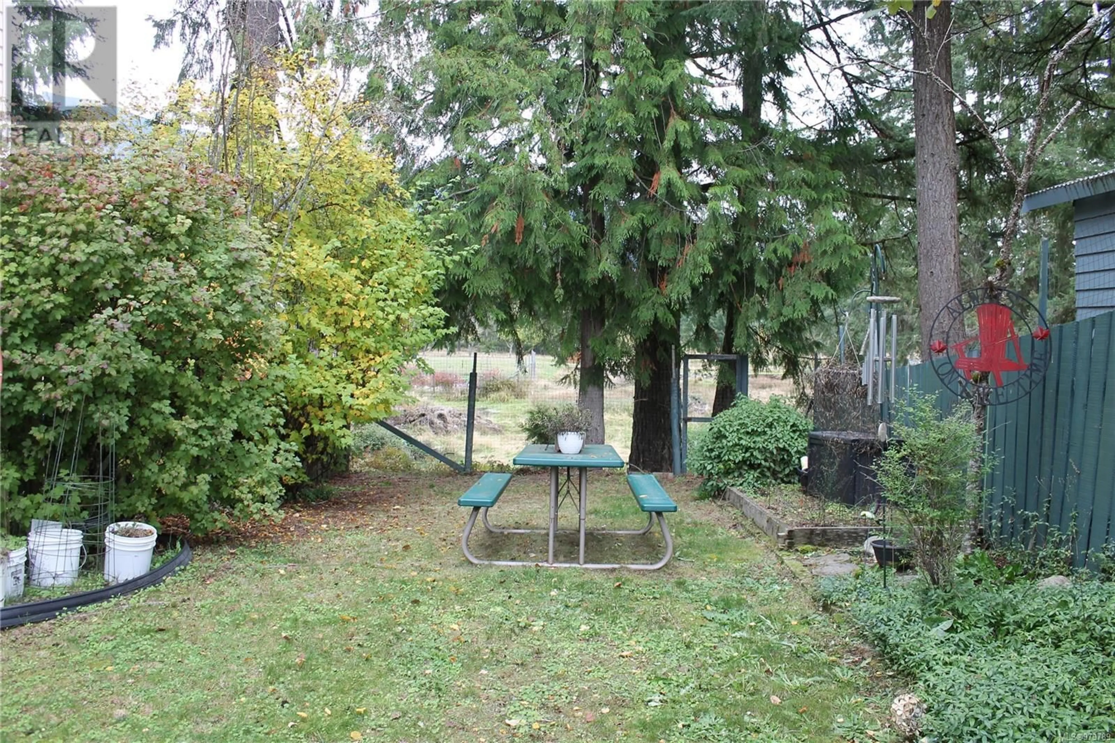 Patio, the fenced backyard for 230A Grants Lake Rd, Lake Cowichan British Columbia V0R2G0