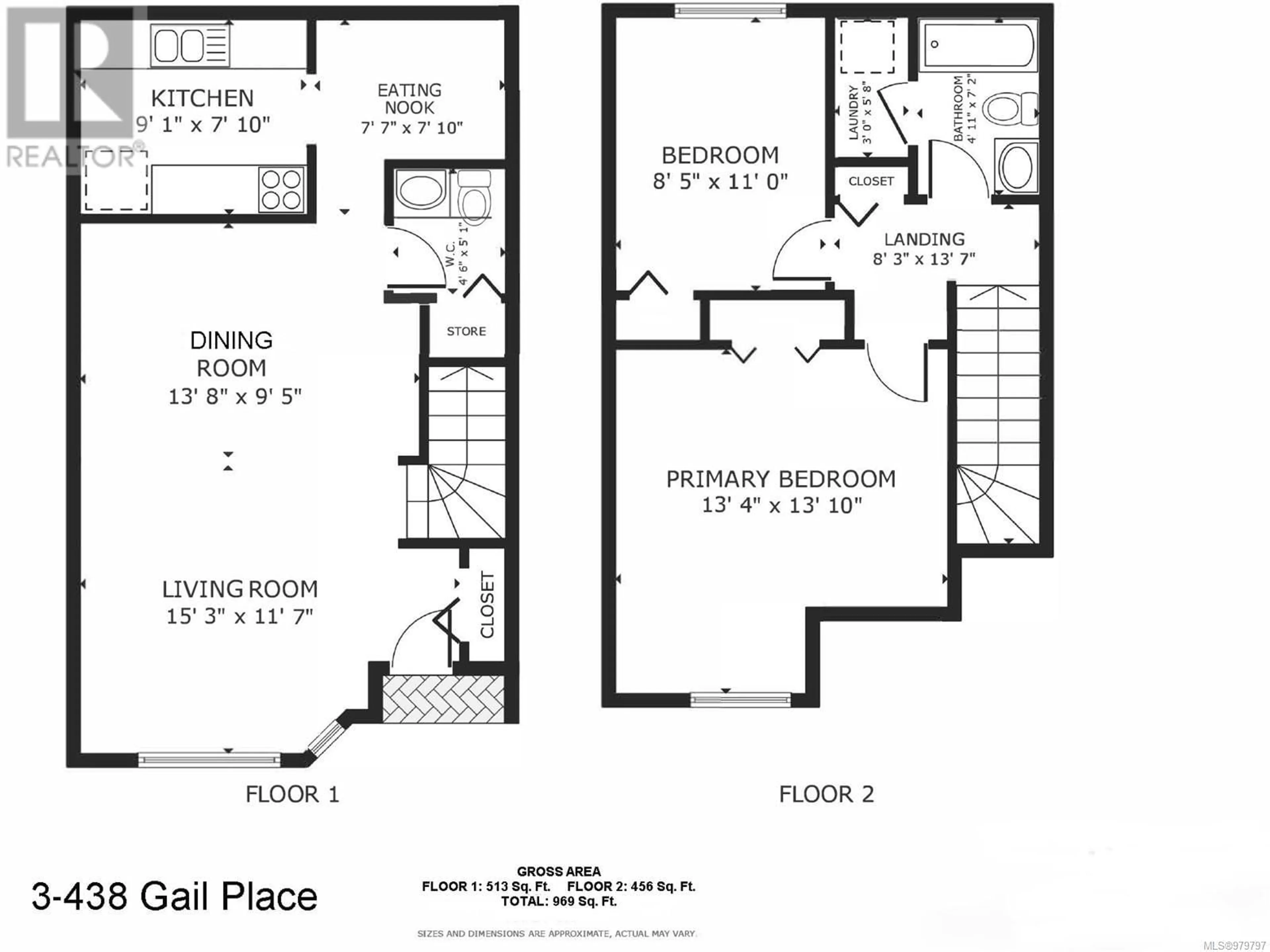 Floor plan for 3 438 Gail Pl, Nanaimo British Columbia V9R5W4