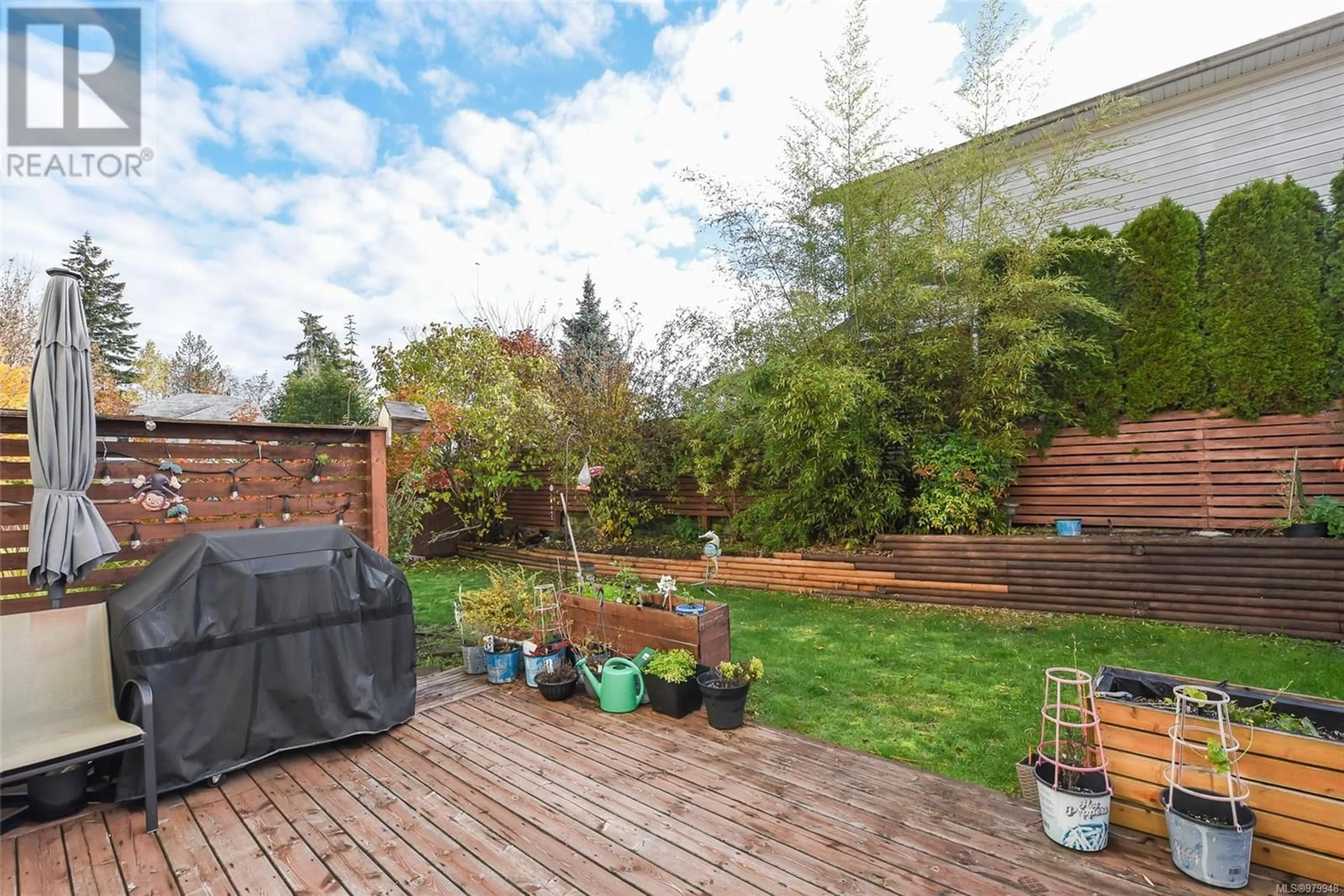 Patio, the fenced backyard for A 173 Archery Cres, Courtenay British Columbia V9N8Y1