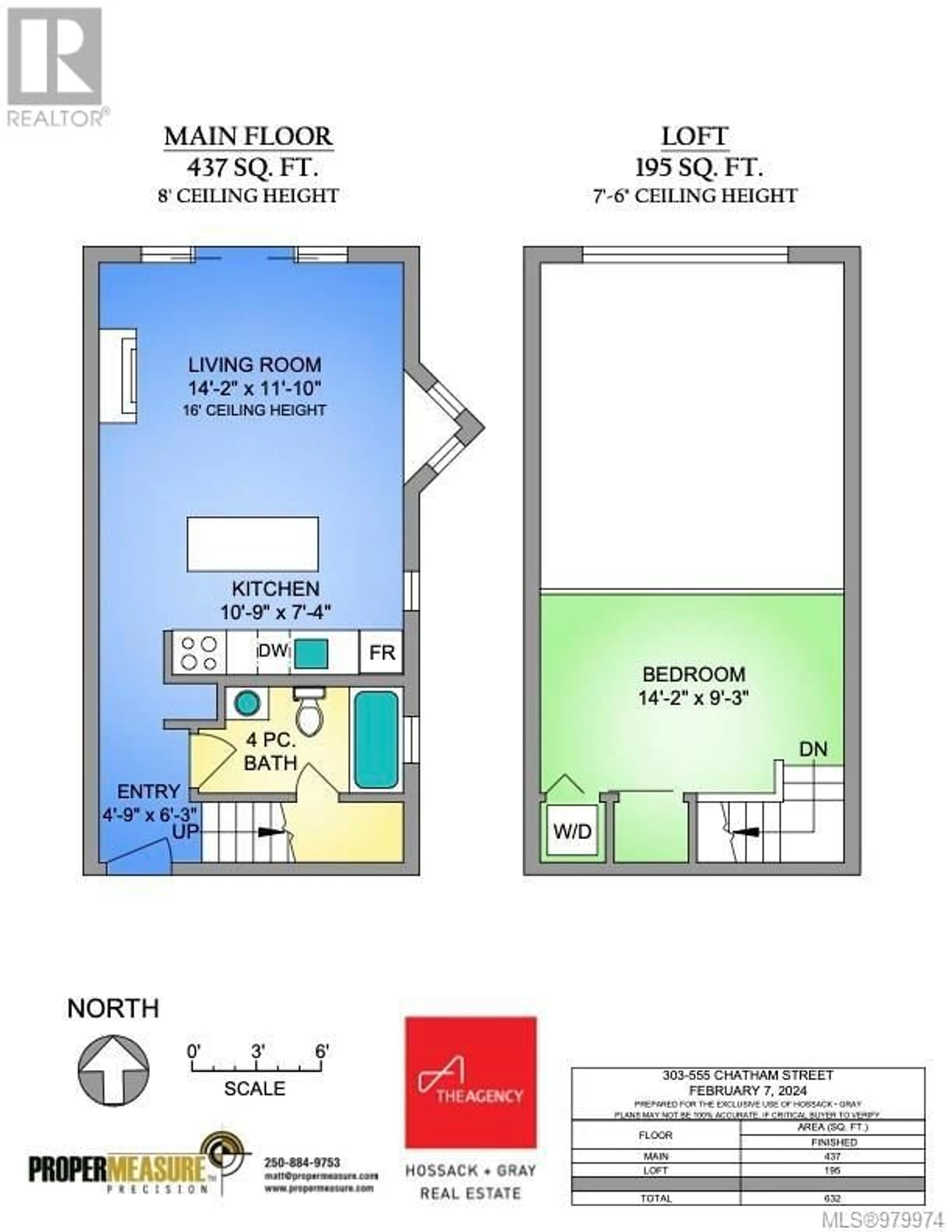 Floor plan for 303 555 Chatham St, Victoria British Columbia V8T1E1