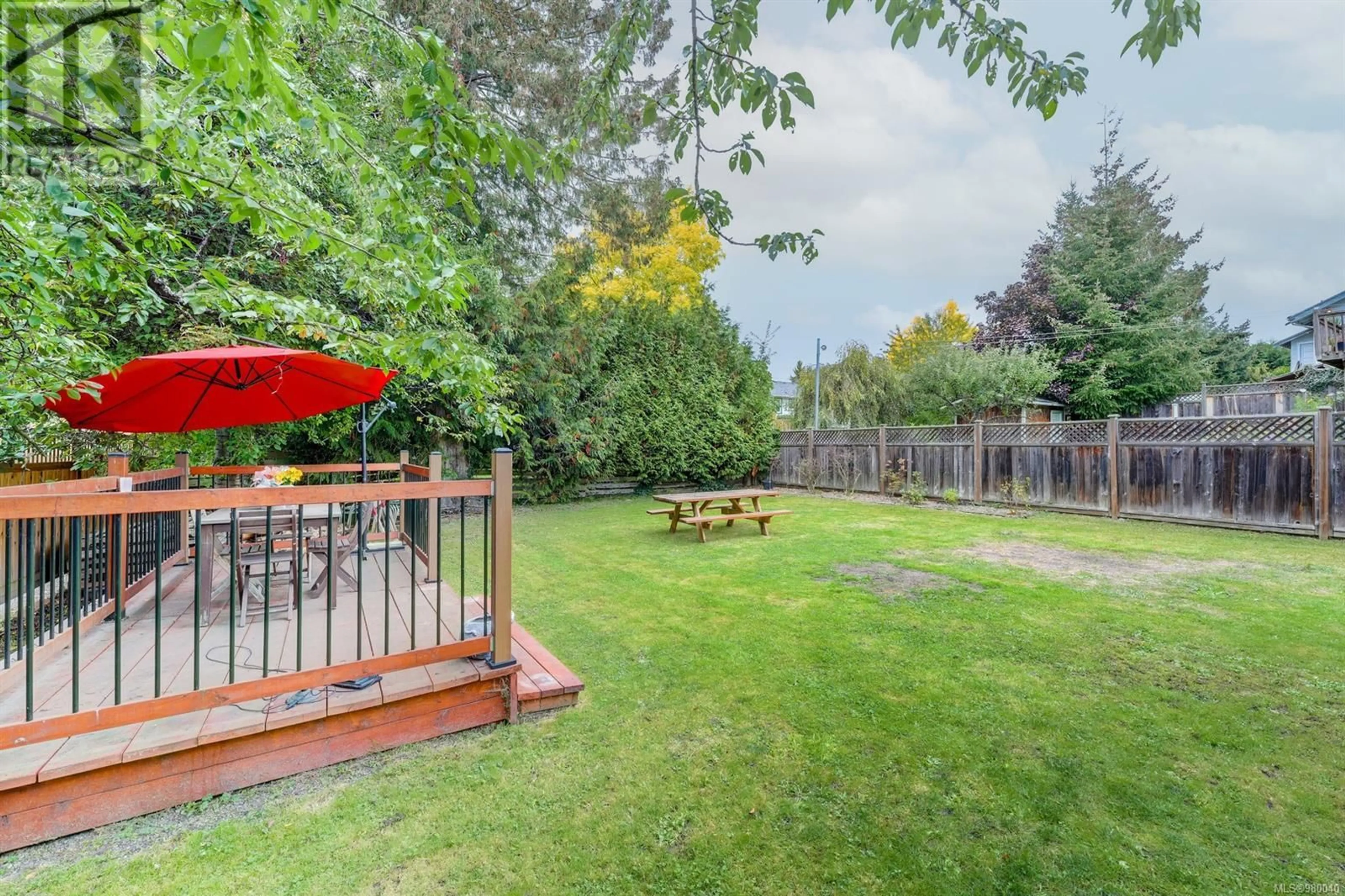 Patio, the fenced backyard for 2924 Quappelle St, Saanich British Columbia V9A1V2