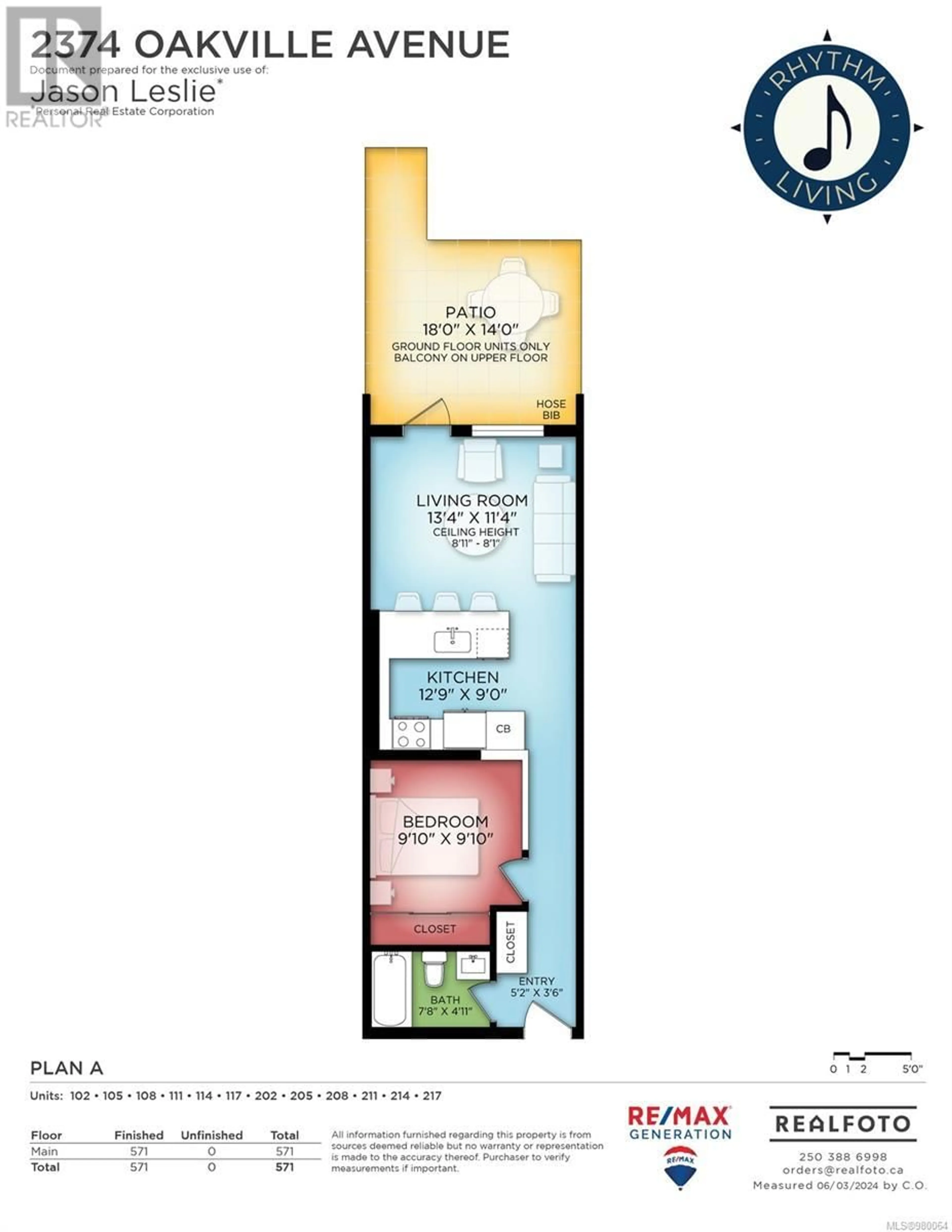 Floor plan for 202 2374 Oakville Ave, Sidney British Columbia V8L1V5