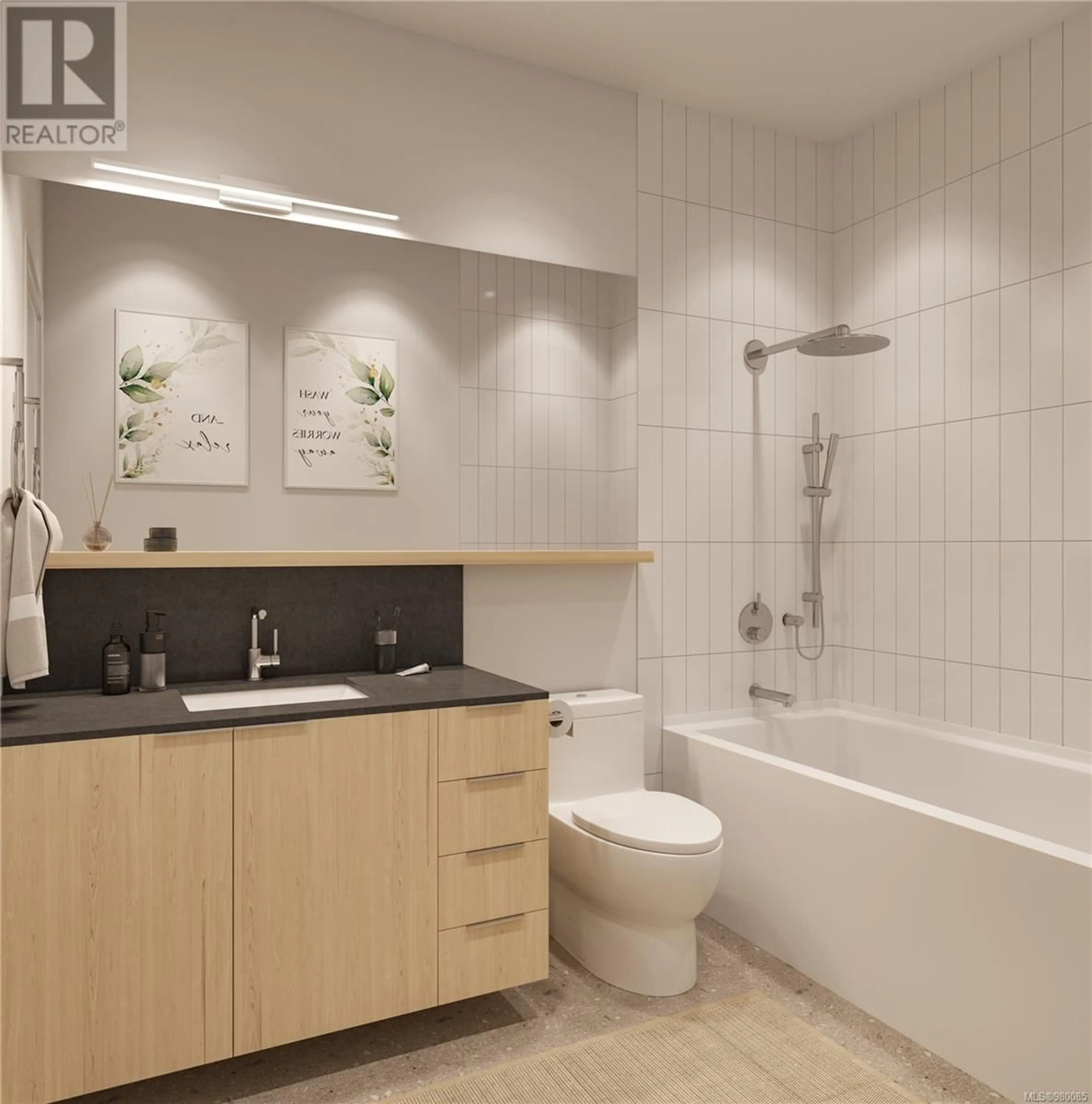 Contemporary bathroom, ceramic floors for 205 9570 Fifth St, Sidney British Columbia V8L2W5