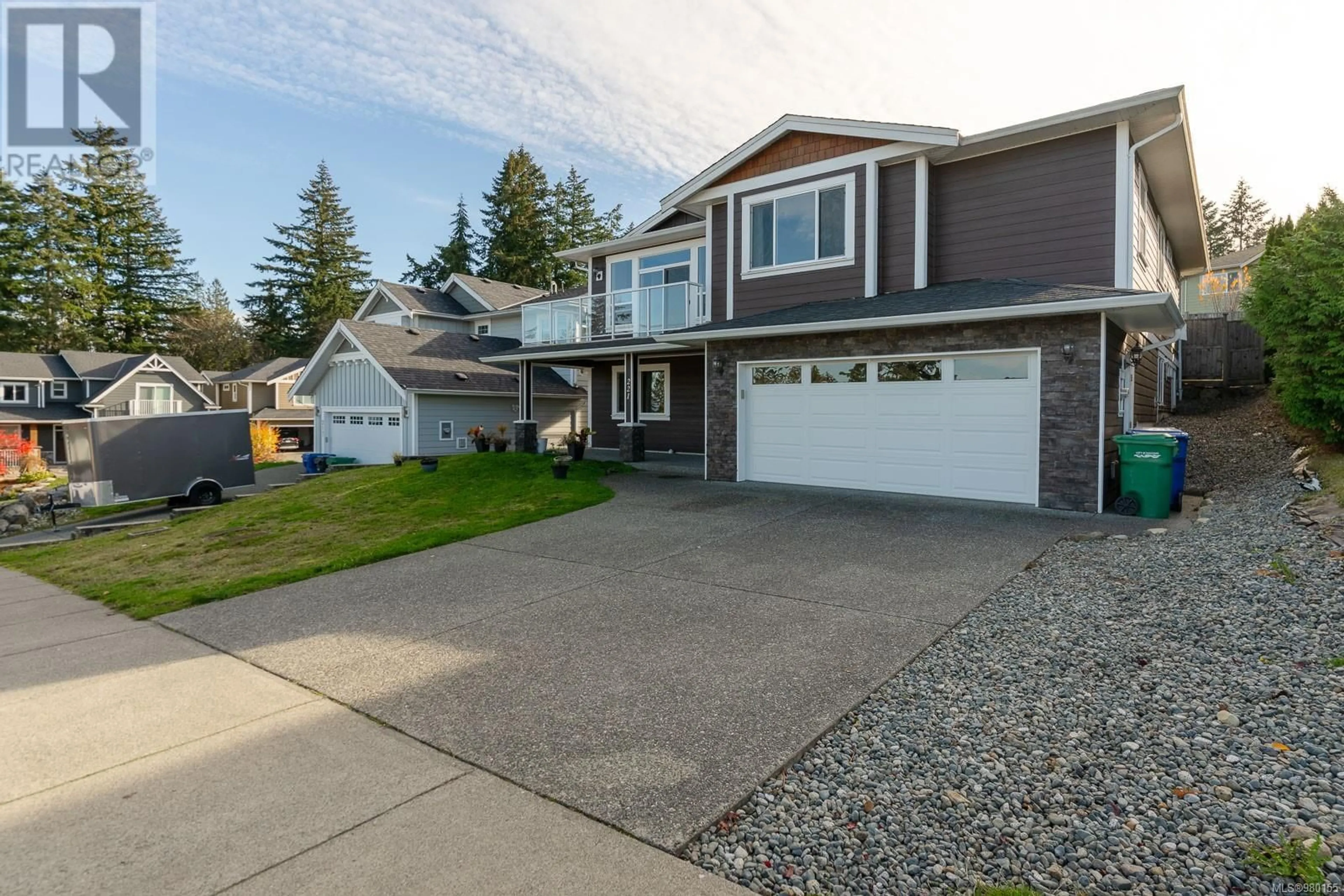 Frontside or backside of a home, the street view for 221 Shiloh Dr, Nanaimo British Columbia V9R7C8