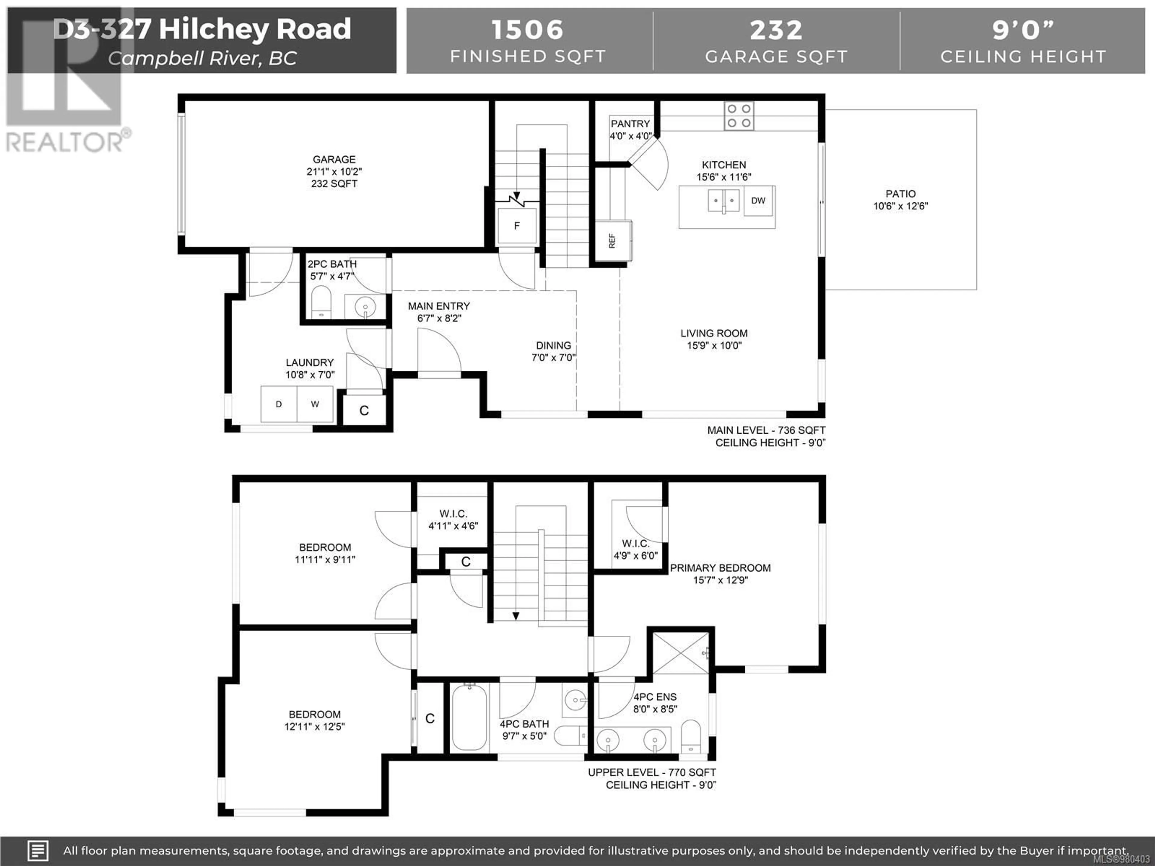 Floor plan for D3 327 Hilchey Rd, Campbell River British Columbia V9W1P6