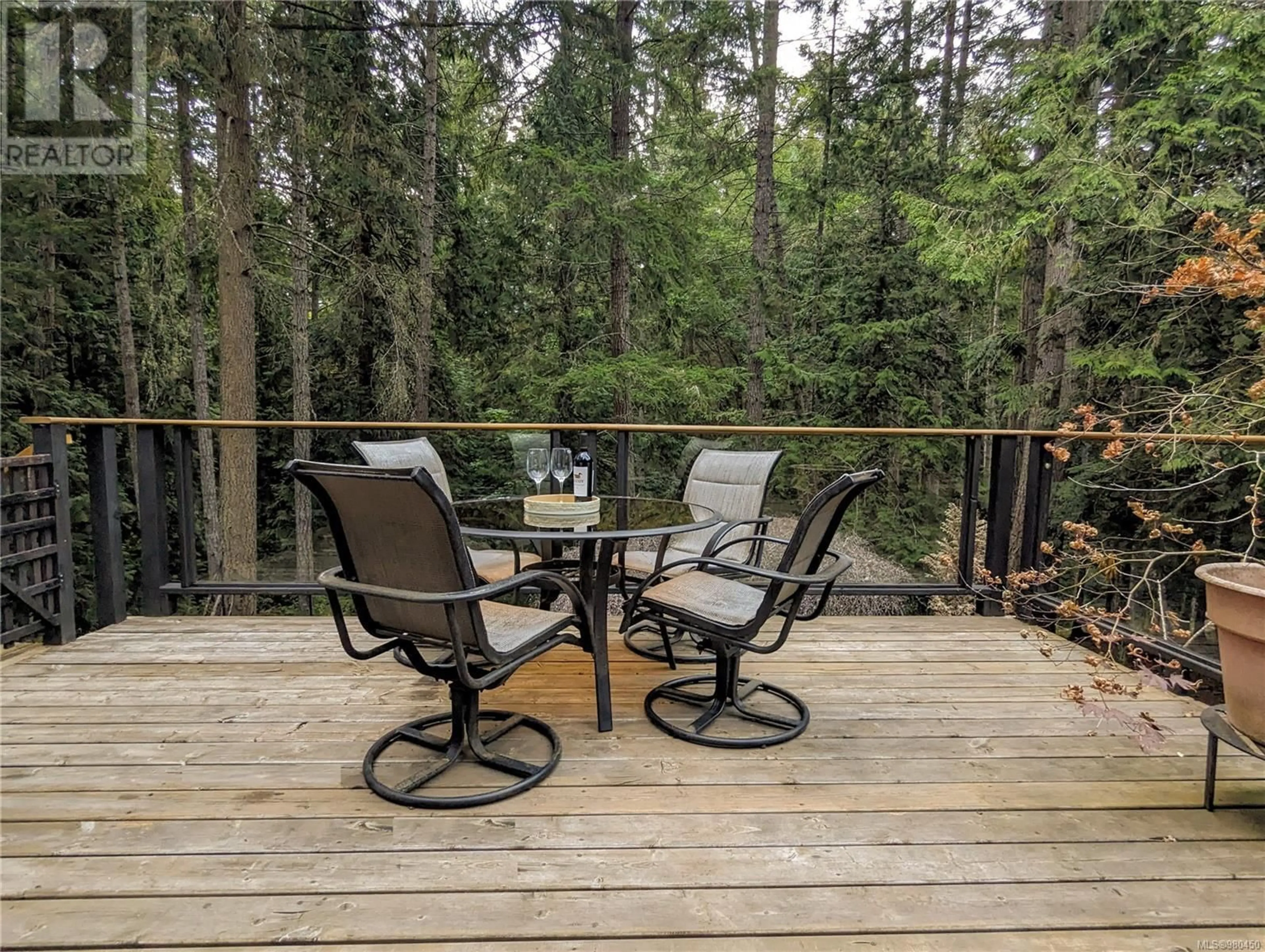 Patio, the fenced backyard for 3739 Frigate Rd, Pender Island British Columbia V0N2M2