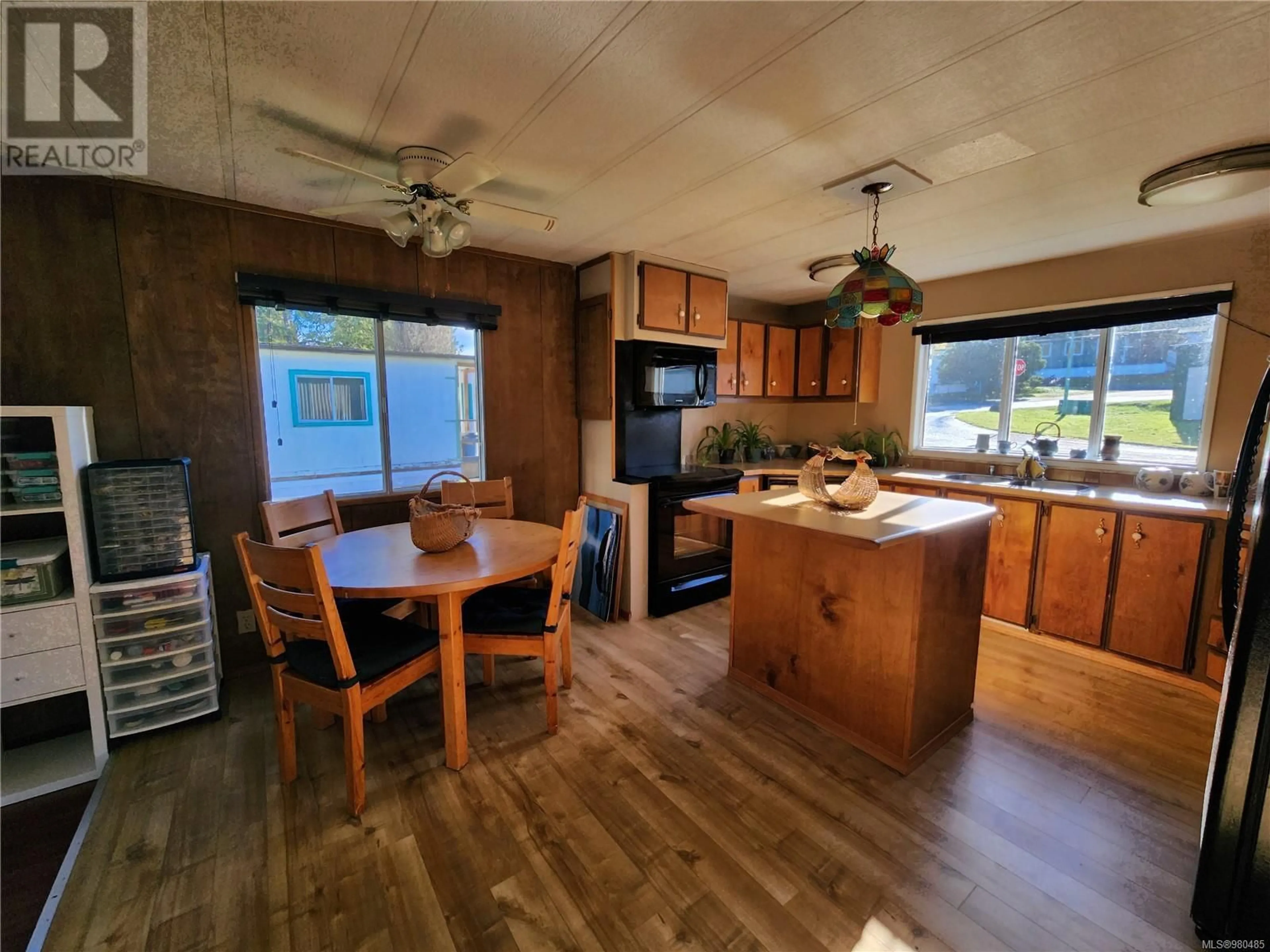 Standard kitchen, wood floors, cottage for 18 5250 Beaver Harbour Rd, Port Hardy British Columbia V0N2P0