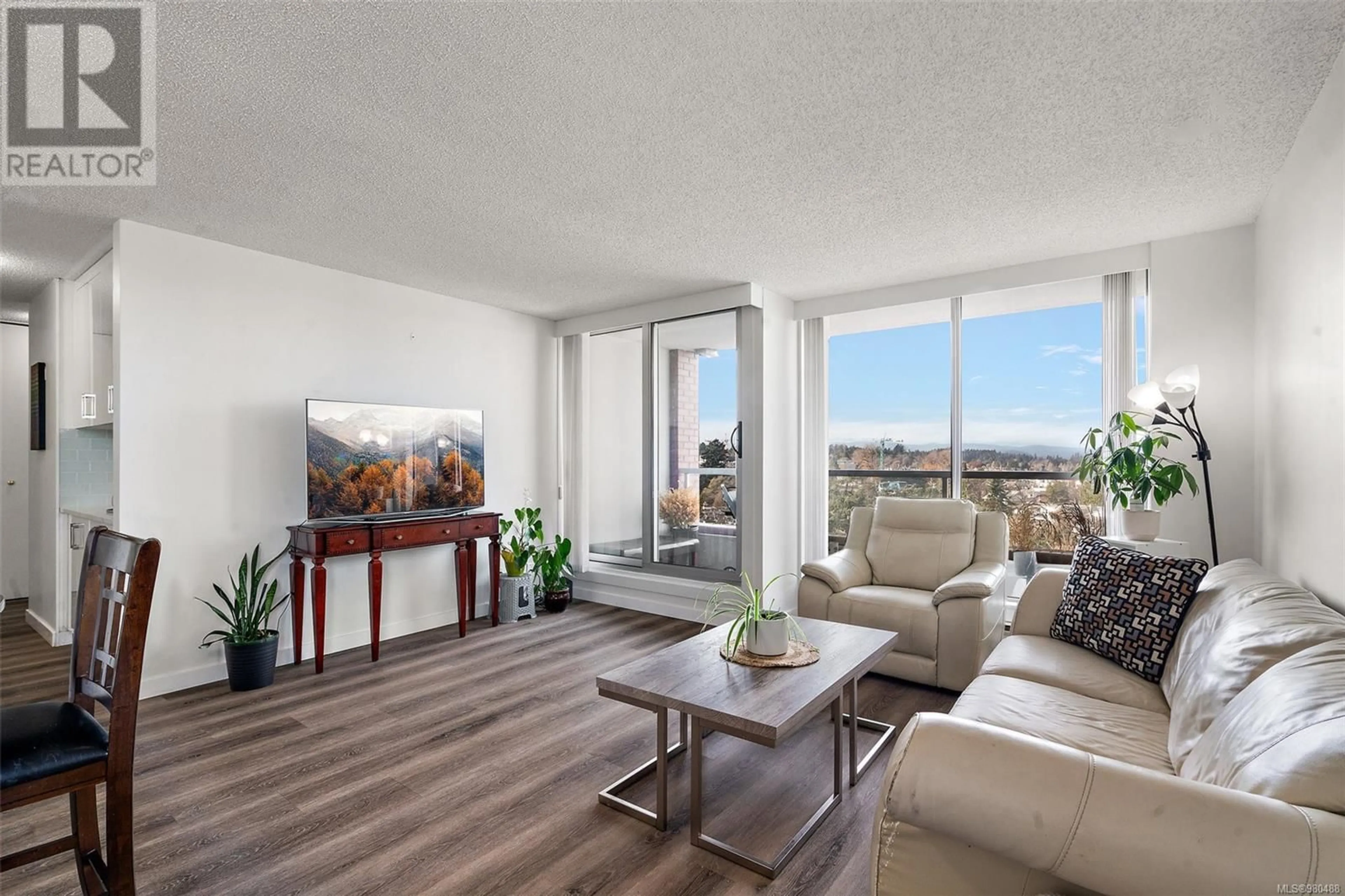 Living room, wood floors for 1101 327 Maitland St, Victoria British Columbia V9A7G7